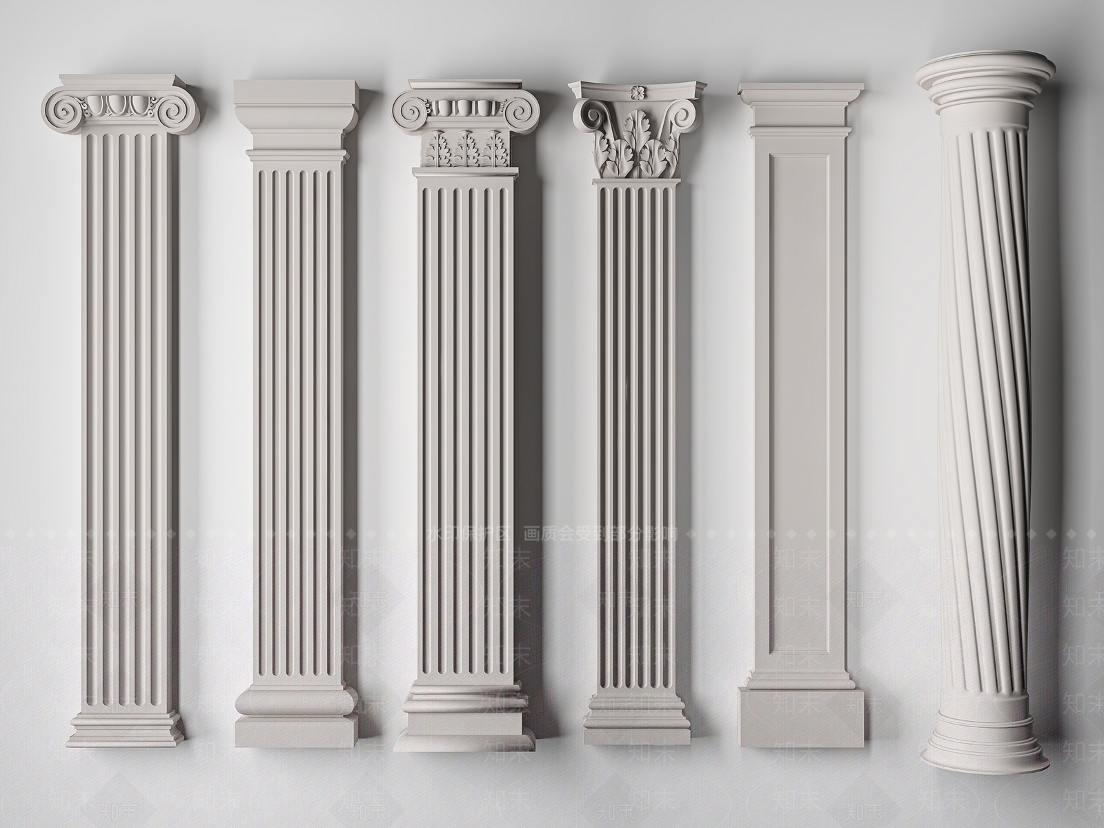 简欧罗马柱SU模型下载【ID:1119367000】