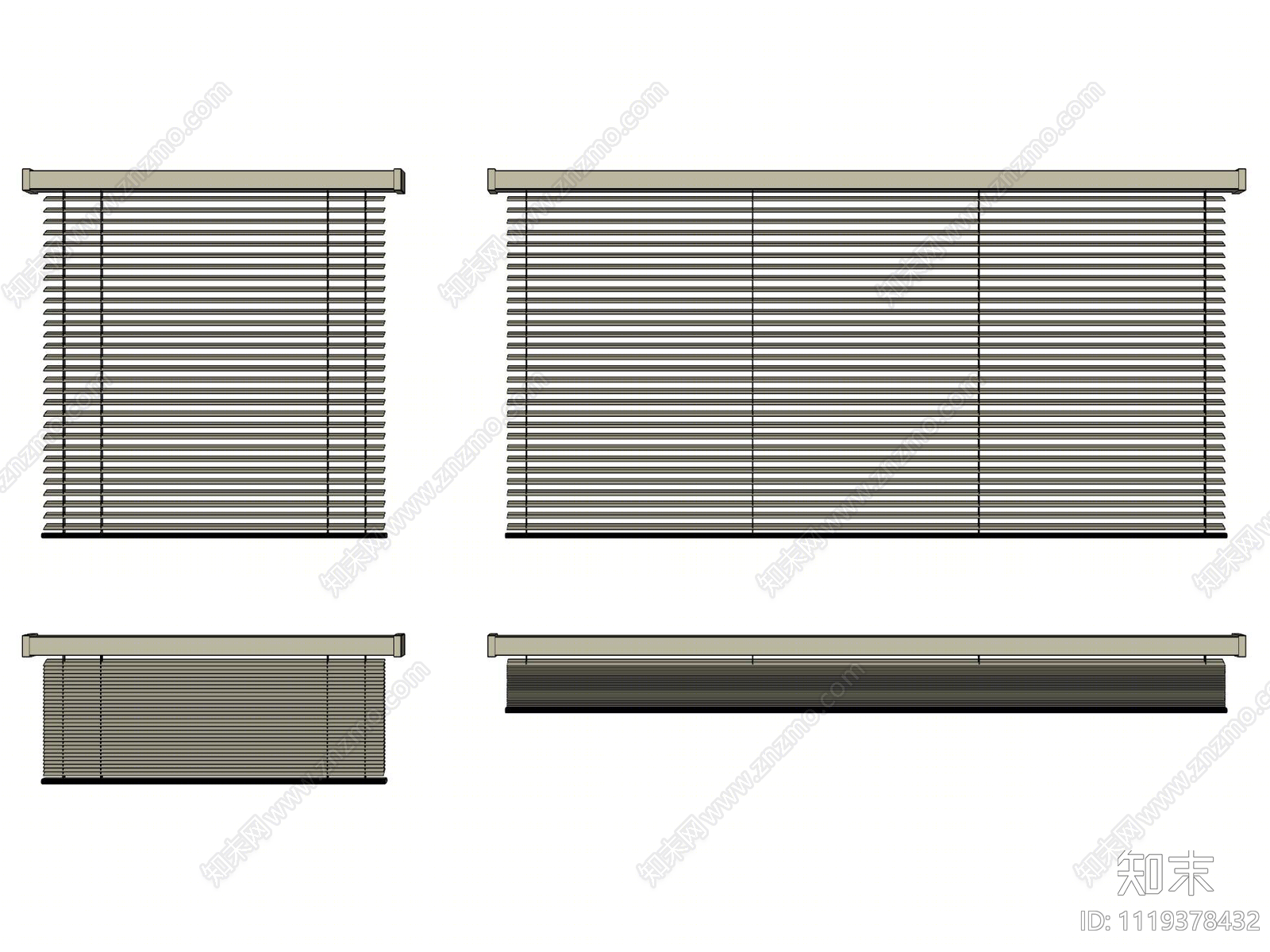 现代百叶帘SU模型下载【ID:1119378432】