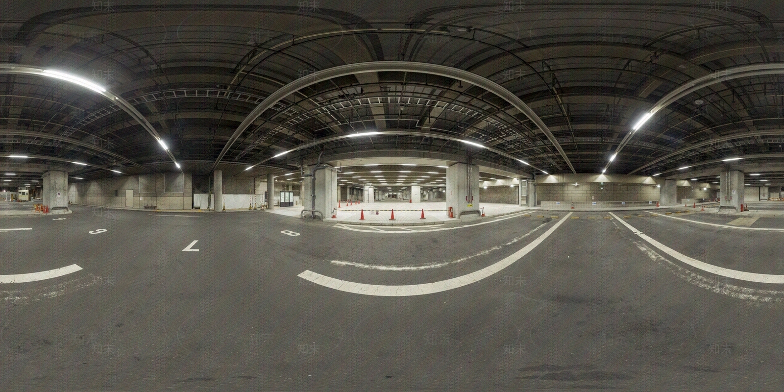 大型室内停车场全景HDR贴图下载【ID:1119383092】