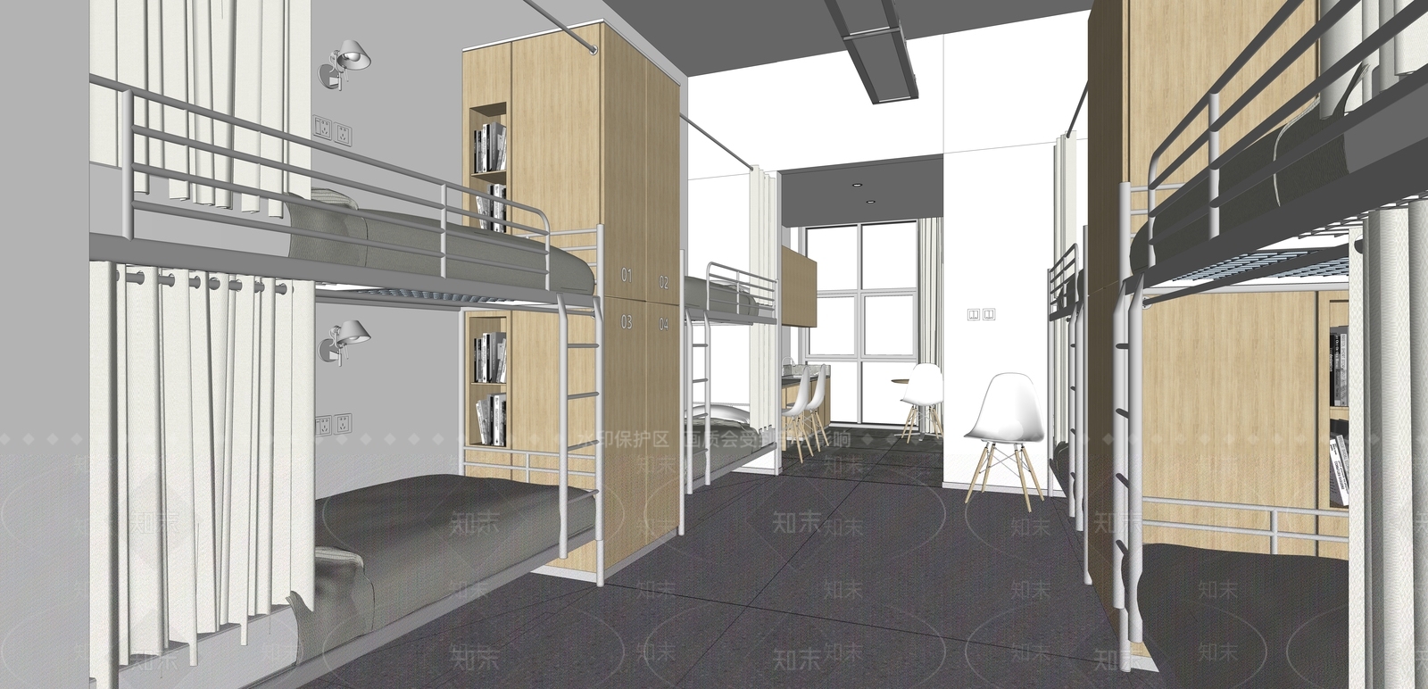 现代学校宿舍SU模型下载【ID:1119385301】
