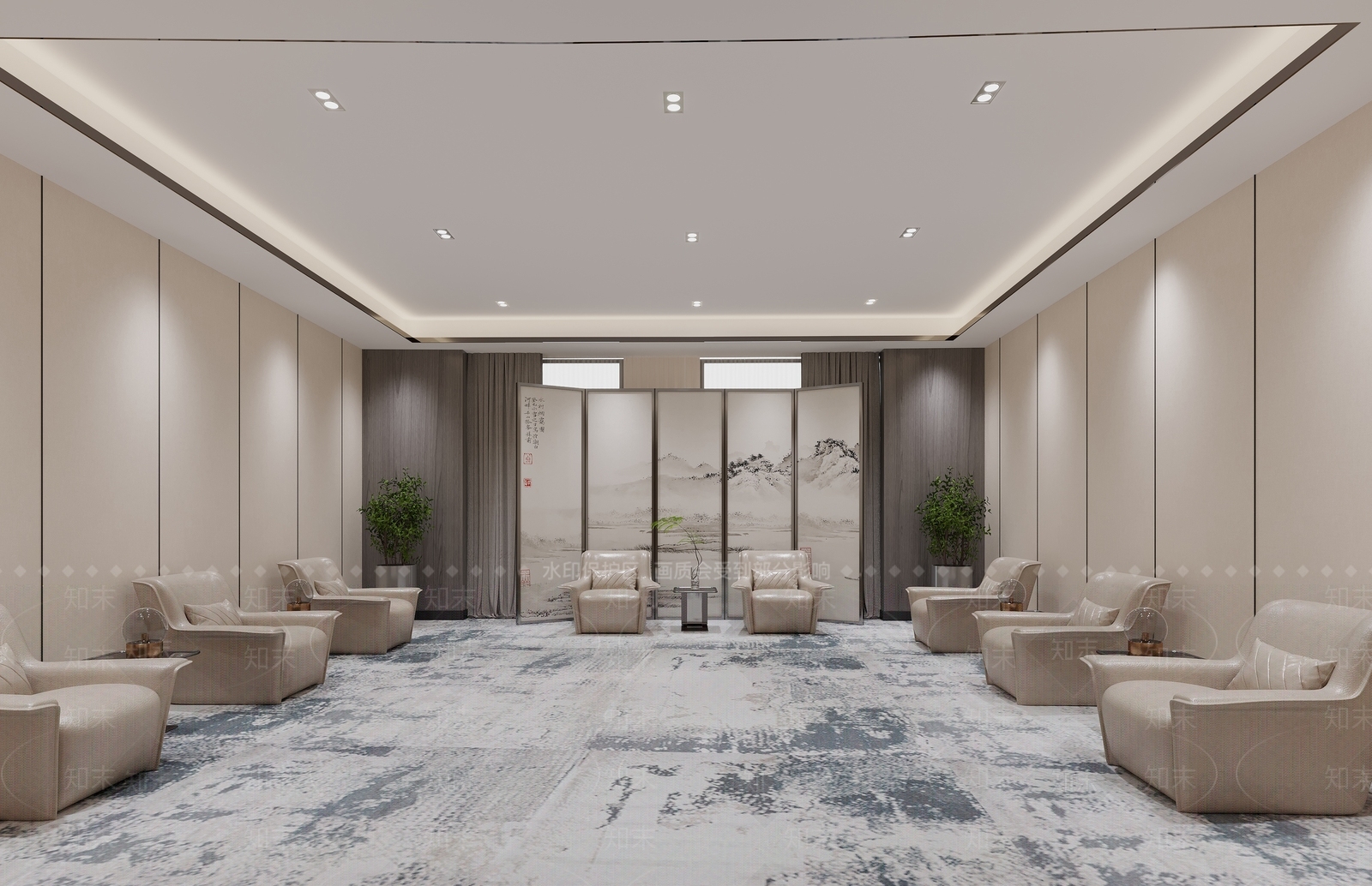 现代接待室3D模型下载【ID:1119386882】