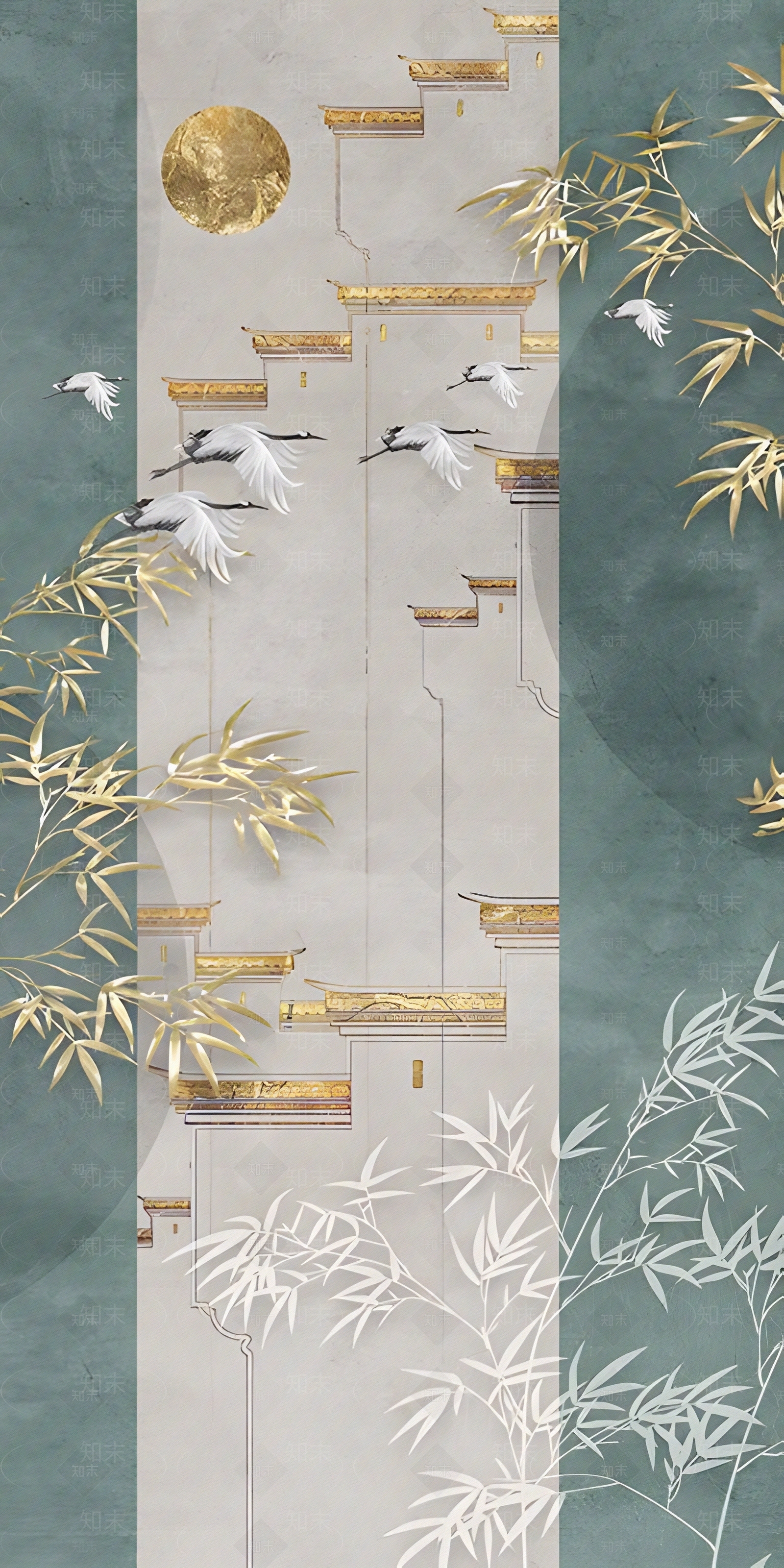 新中式抽象装饰画贴图下载【ID:1119397260】