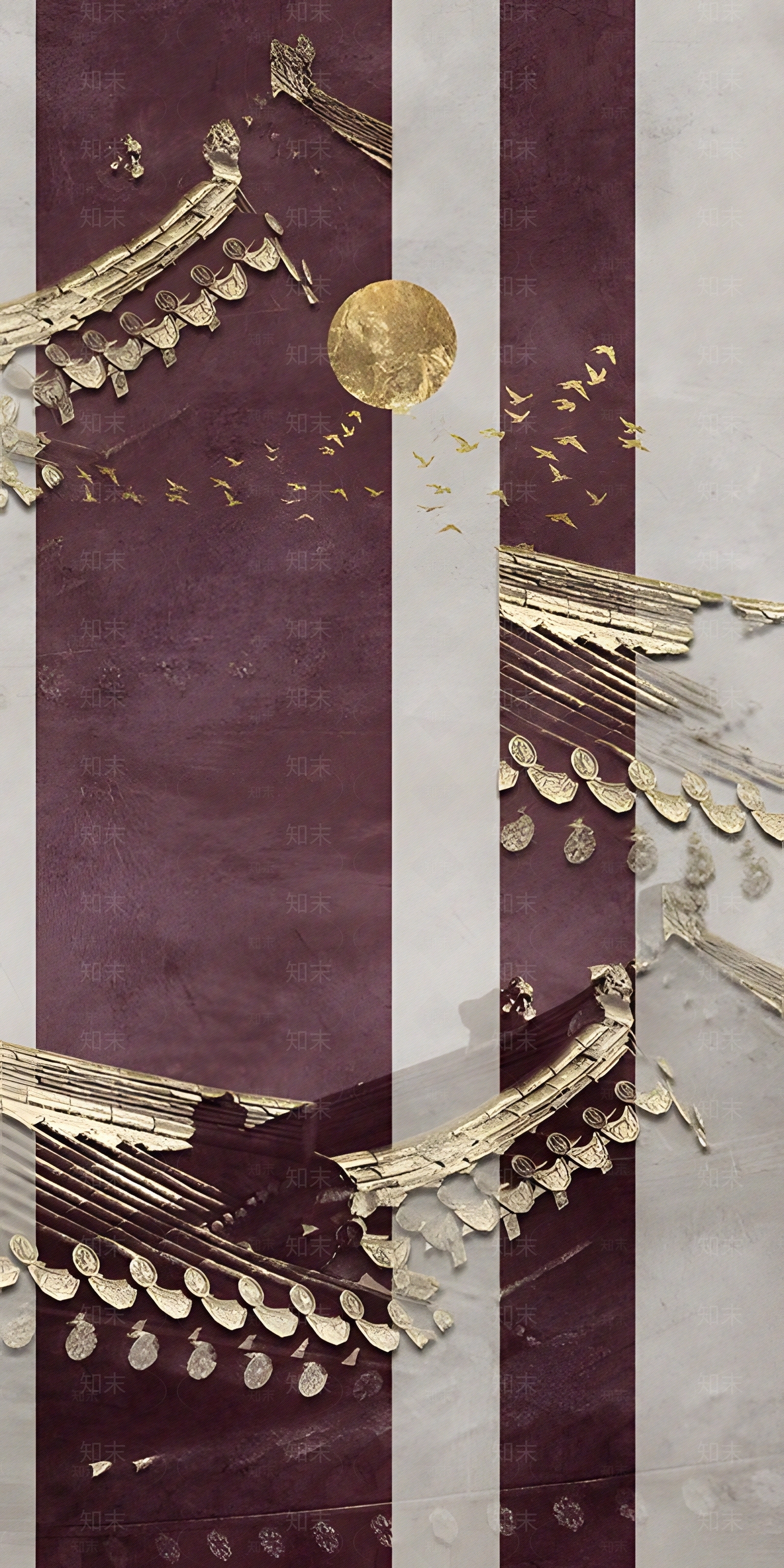 新中式抽象装饰画贴图下载【ID:1119398605】