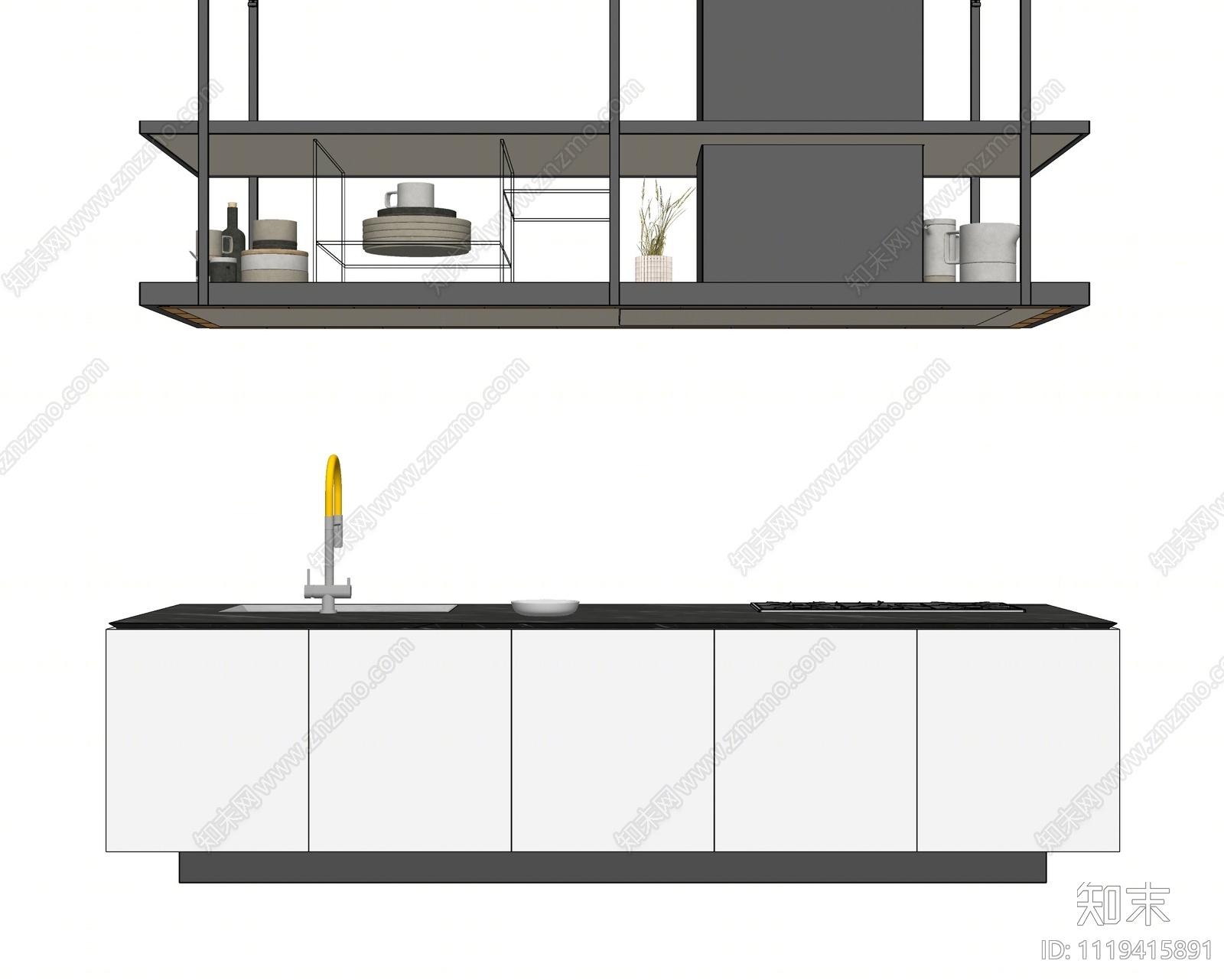 厨房台面SU模型下载【ID:1119415891】