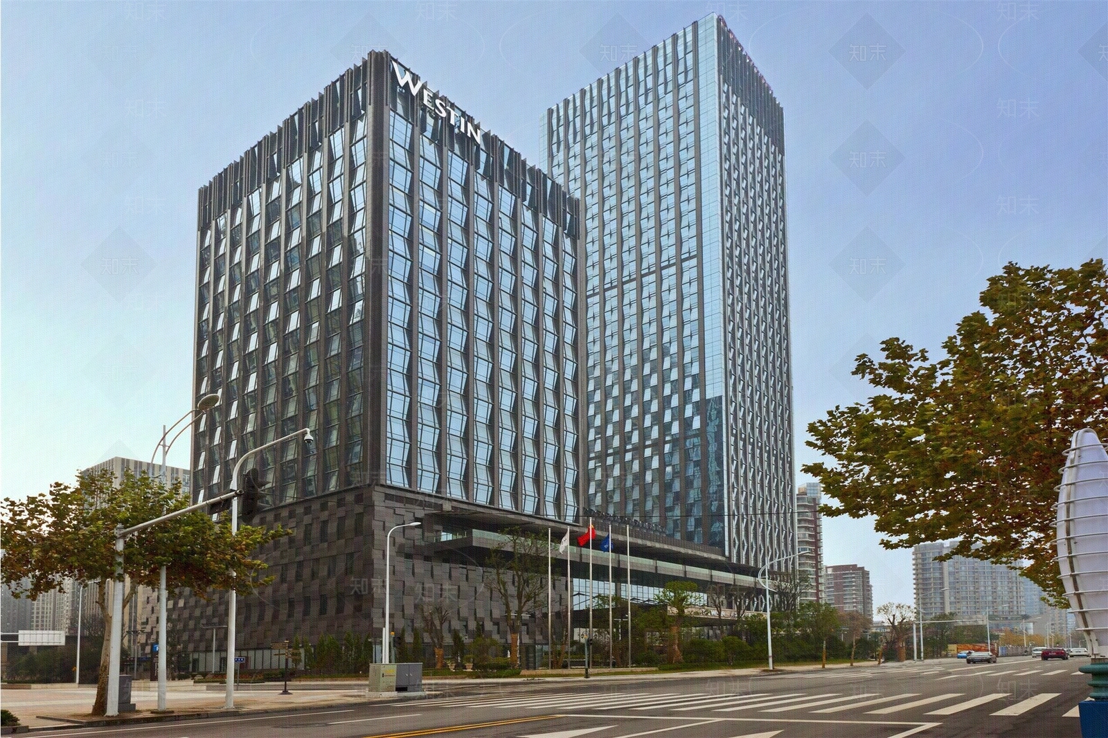 白天街道城市外景贴图下载【ID:1119417679】