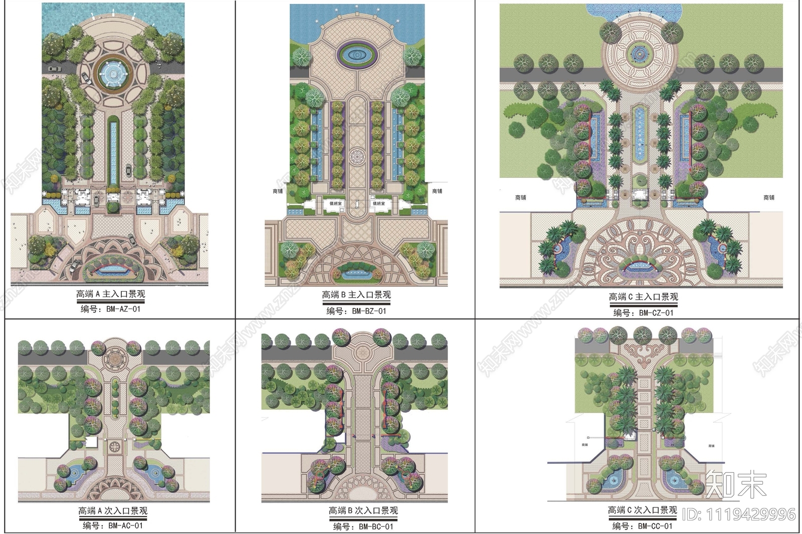 欧式古典公园入口景观规划布局施工图cad施工图下载【ID:1119429996】