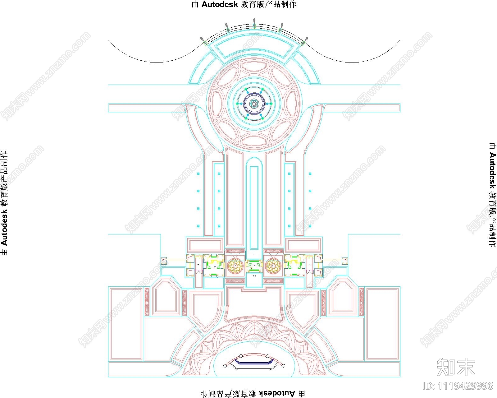 欧式古典公园入口景观规划布局施工图cad施工图下载【ID:1119429996】