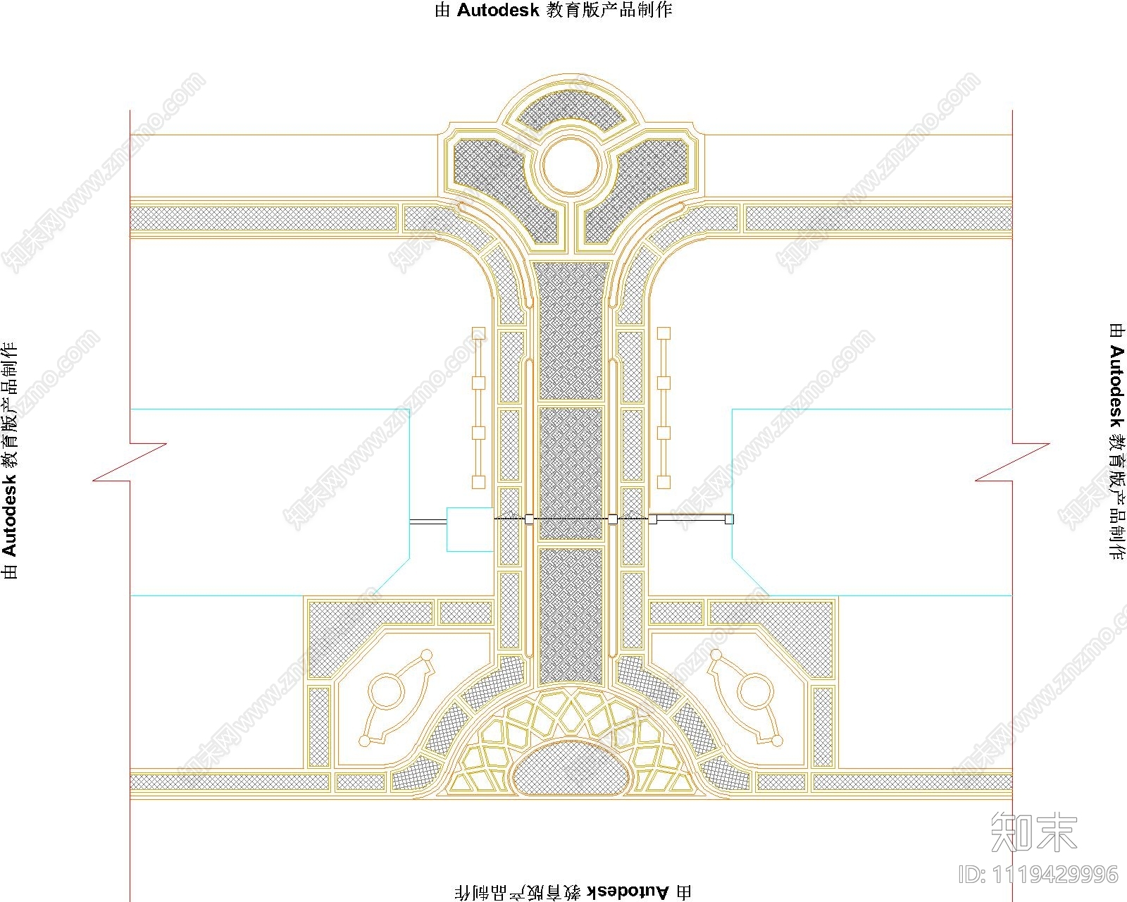 欧式古典公园入口景观规划布局施工图cad施工图下载【ID:1119429996】