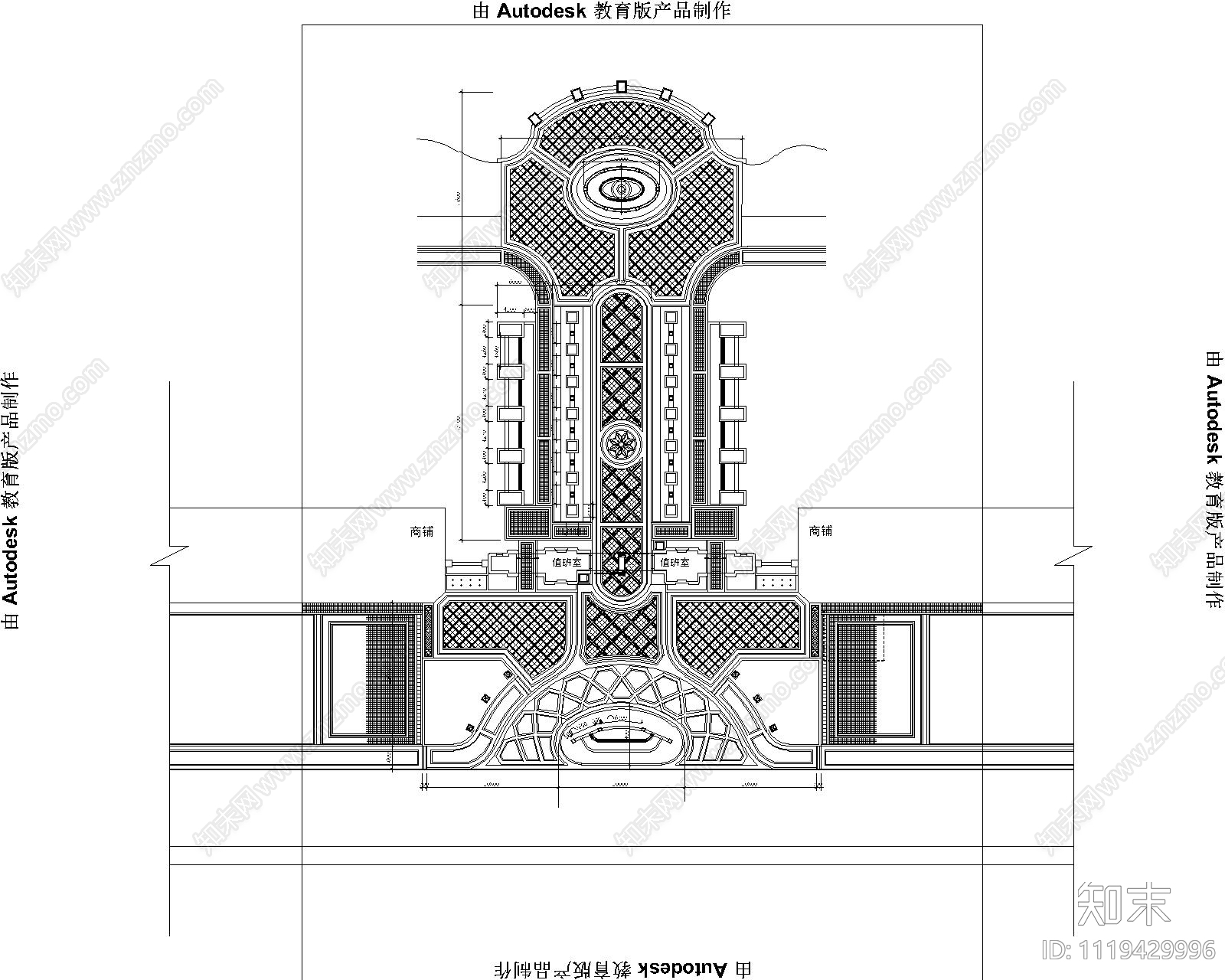 欧式古典公园入口景观规划布局施工图cad施工图下载【ID:1119429996】