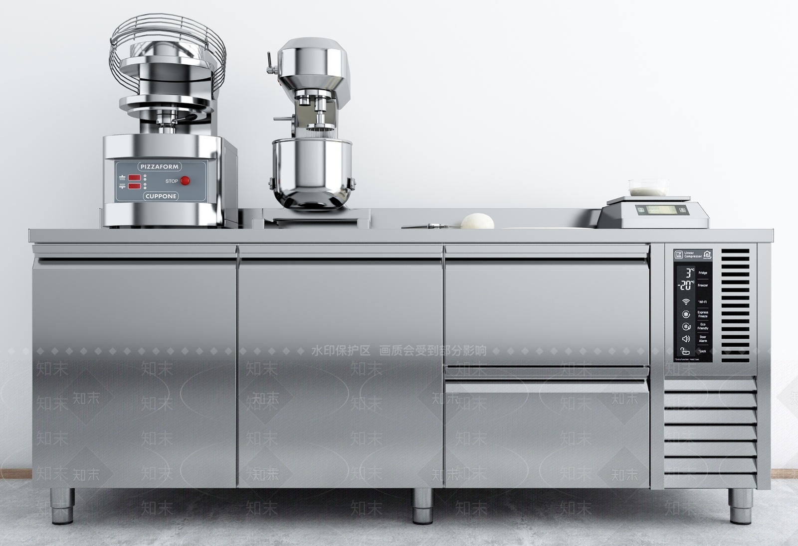 现代不锈钢操作台3D模型下载【ID:1119463869】