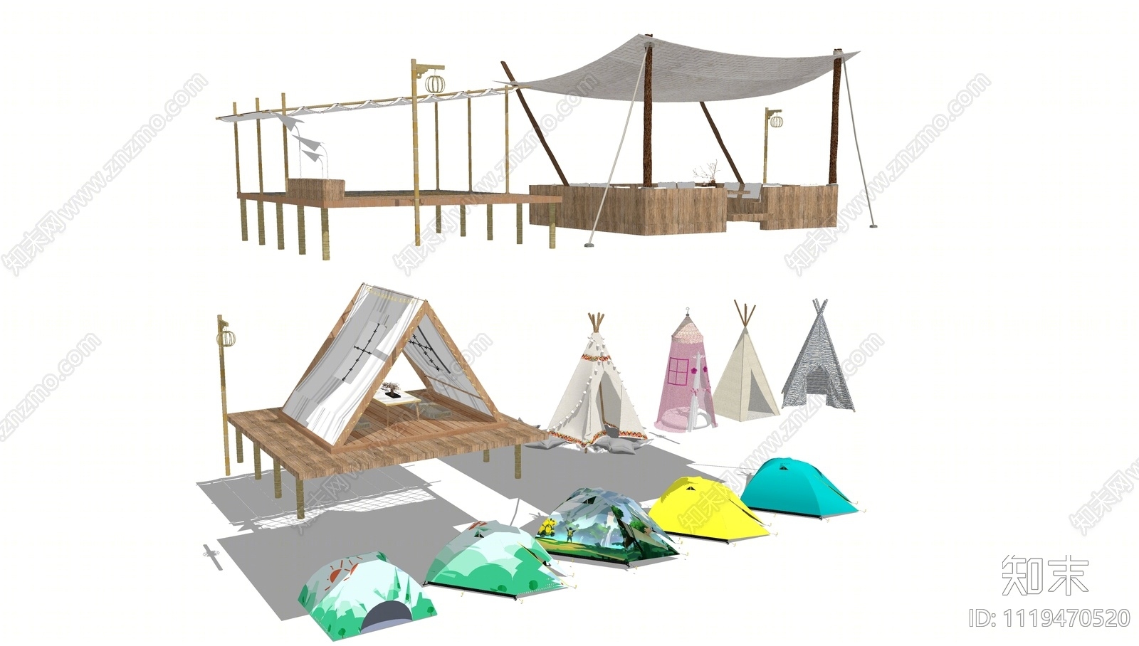 露营帐篷SU模型下载【ID:1119470520】