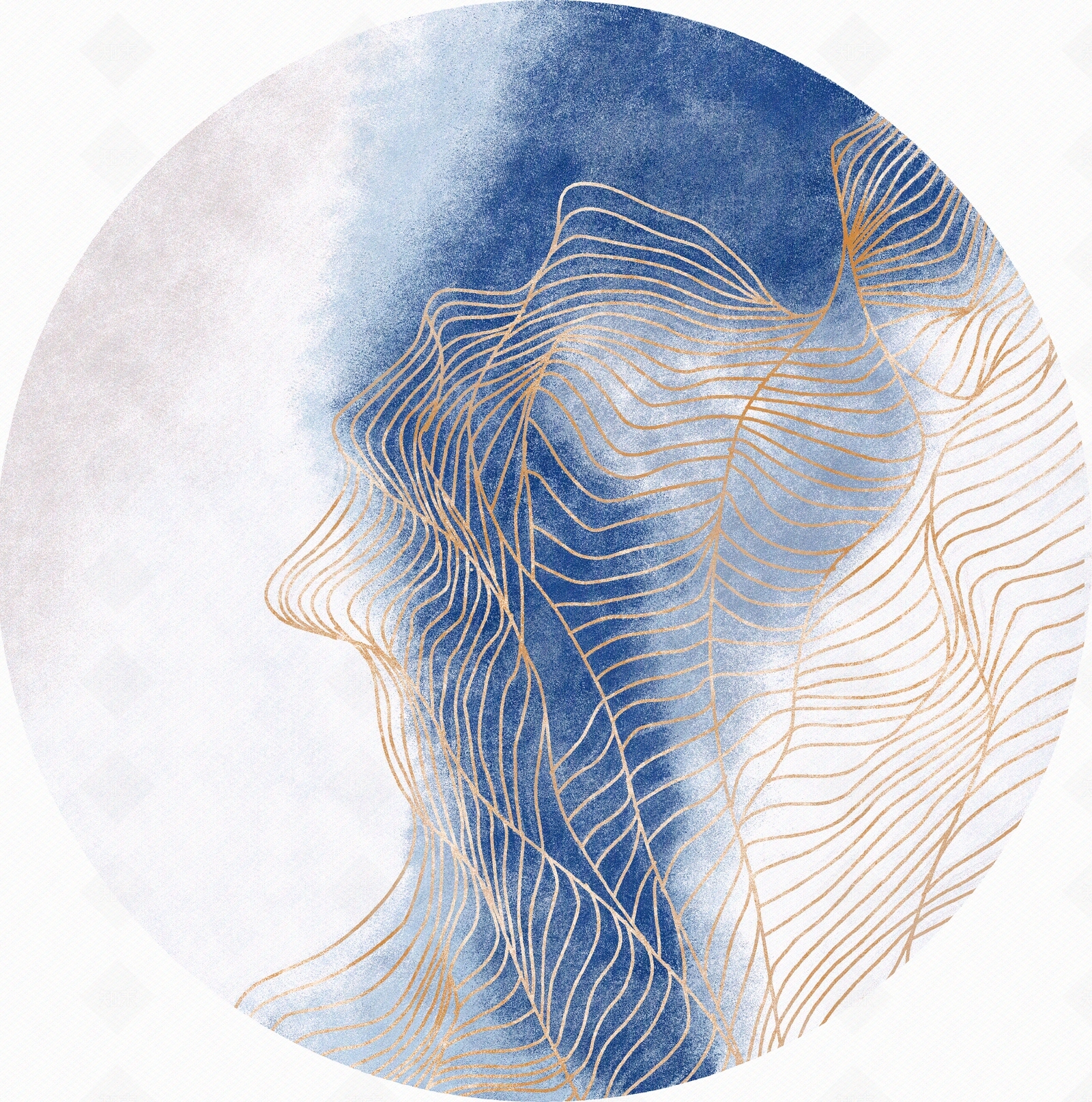 新中式圆形地毯贴图下载【ID:1119692394】