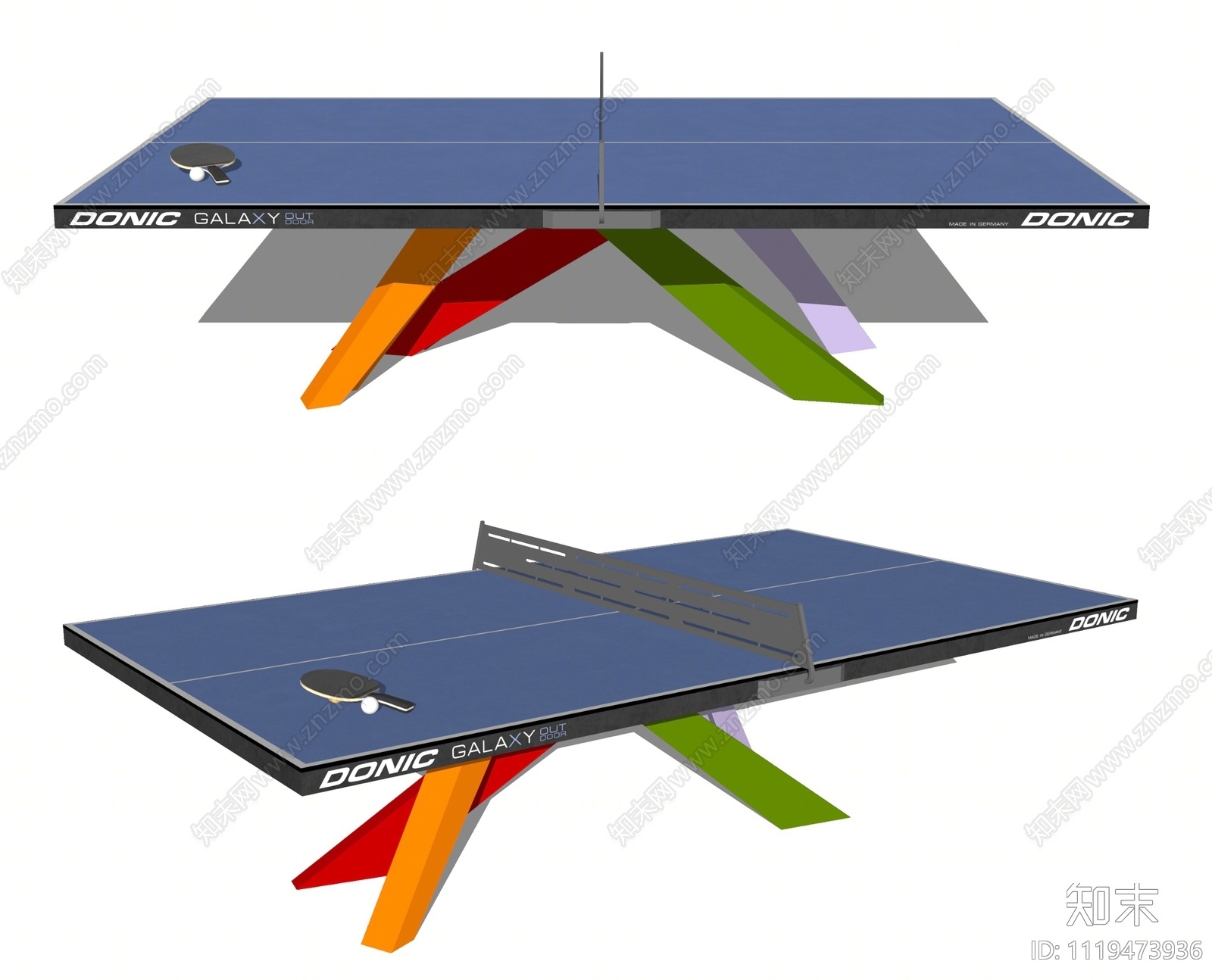 现代乒乓球桌SU模型下载【ID:1119473936】