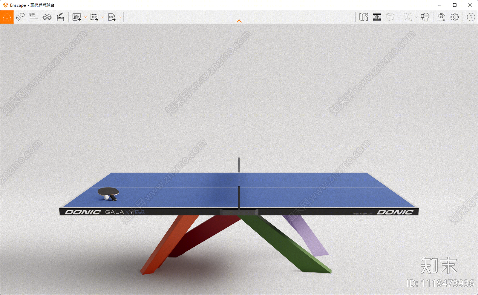 现代乒乓球桌SU模型下载【ID:1119473936】