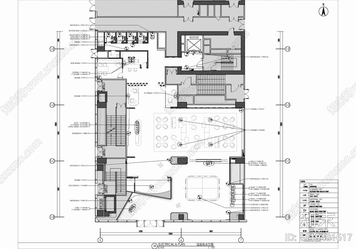 现代简约高办公售楼处CAD施工图cad施工图下载【ID:1119481617】