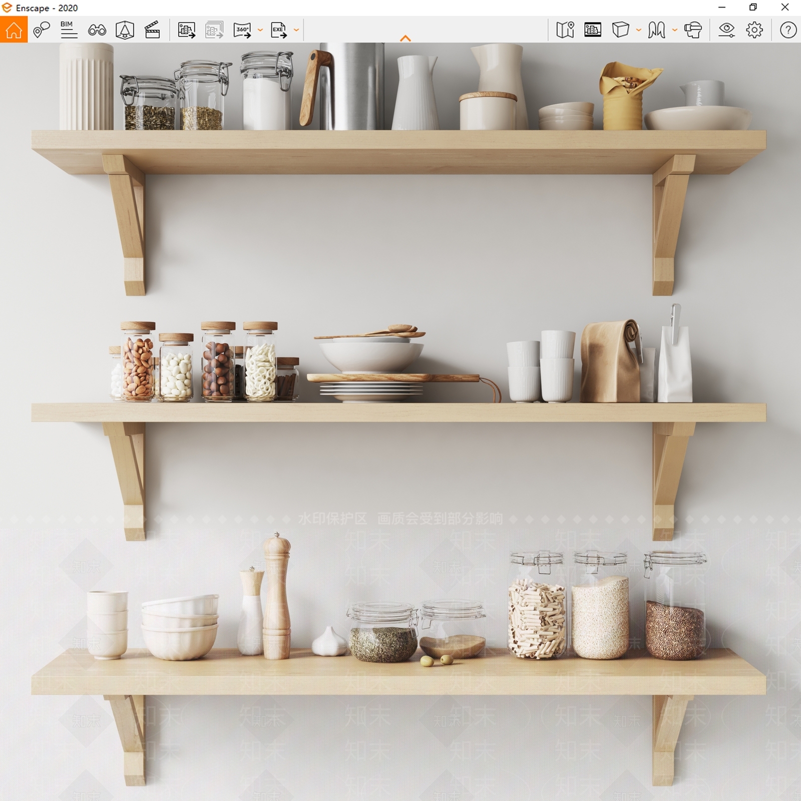 厨房用品组合SU模型下载【ID:1119490624】