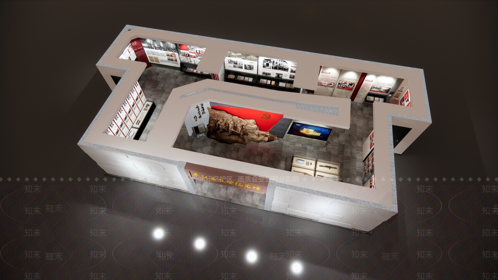 现代党建展厅SU模型下载【ID:1119734335】