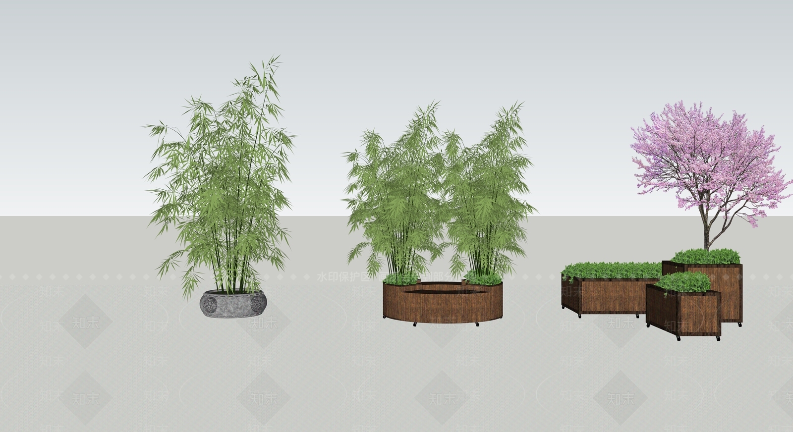中式竹类花箱SU模型下载【ID:1119498699】