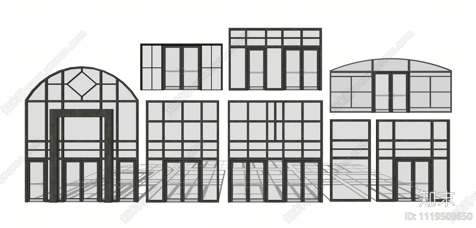 现代商业大门SU模型下载【ID:1119503650】