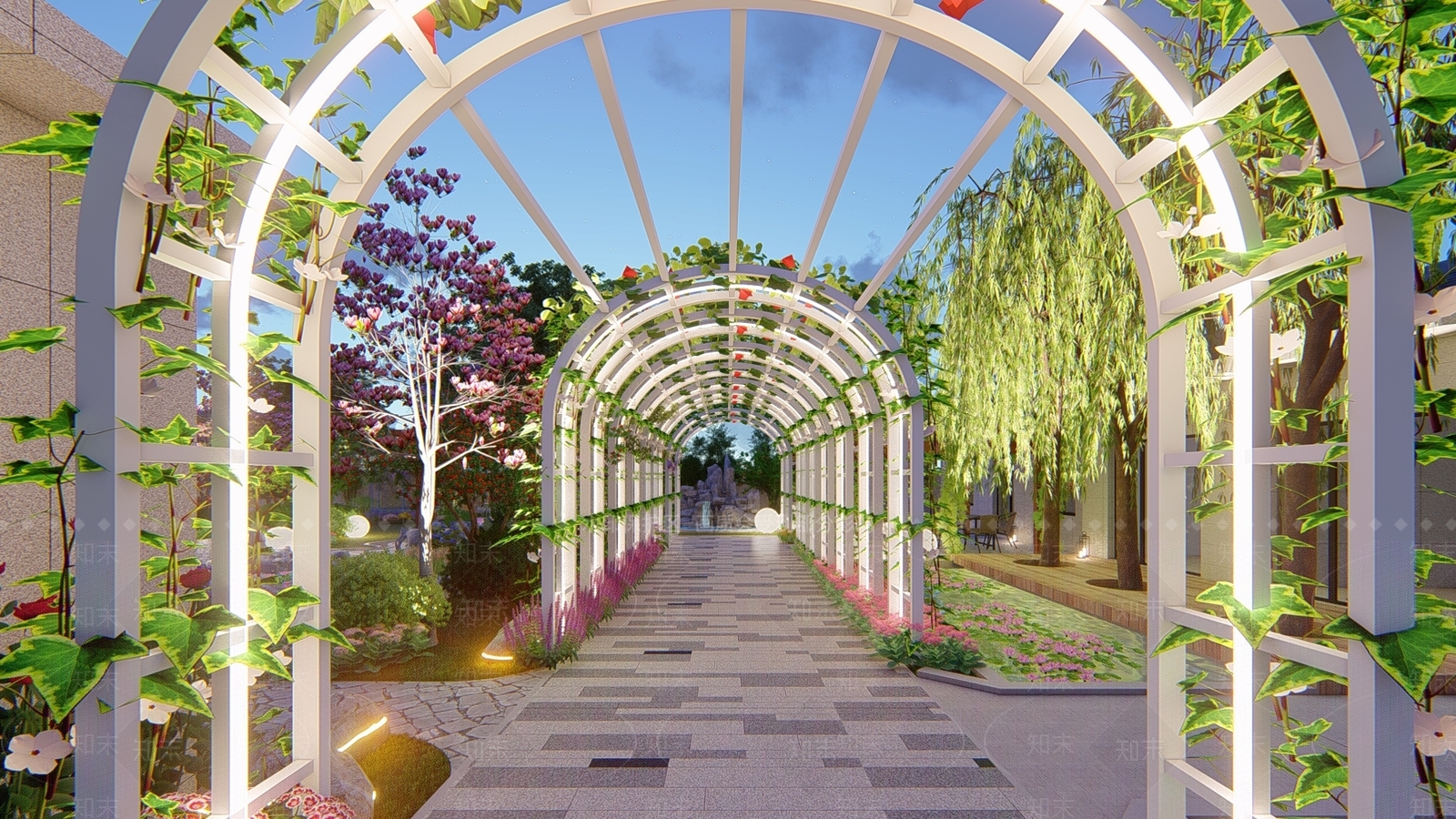 现代乡村庭院SU模型下载【ID:1119507113】