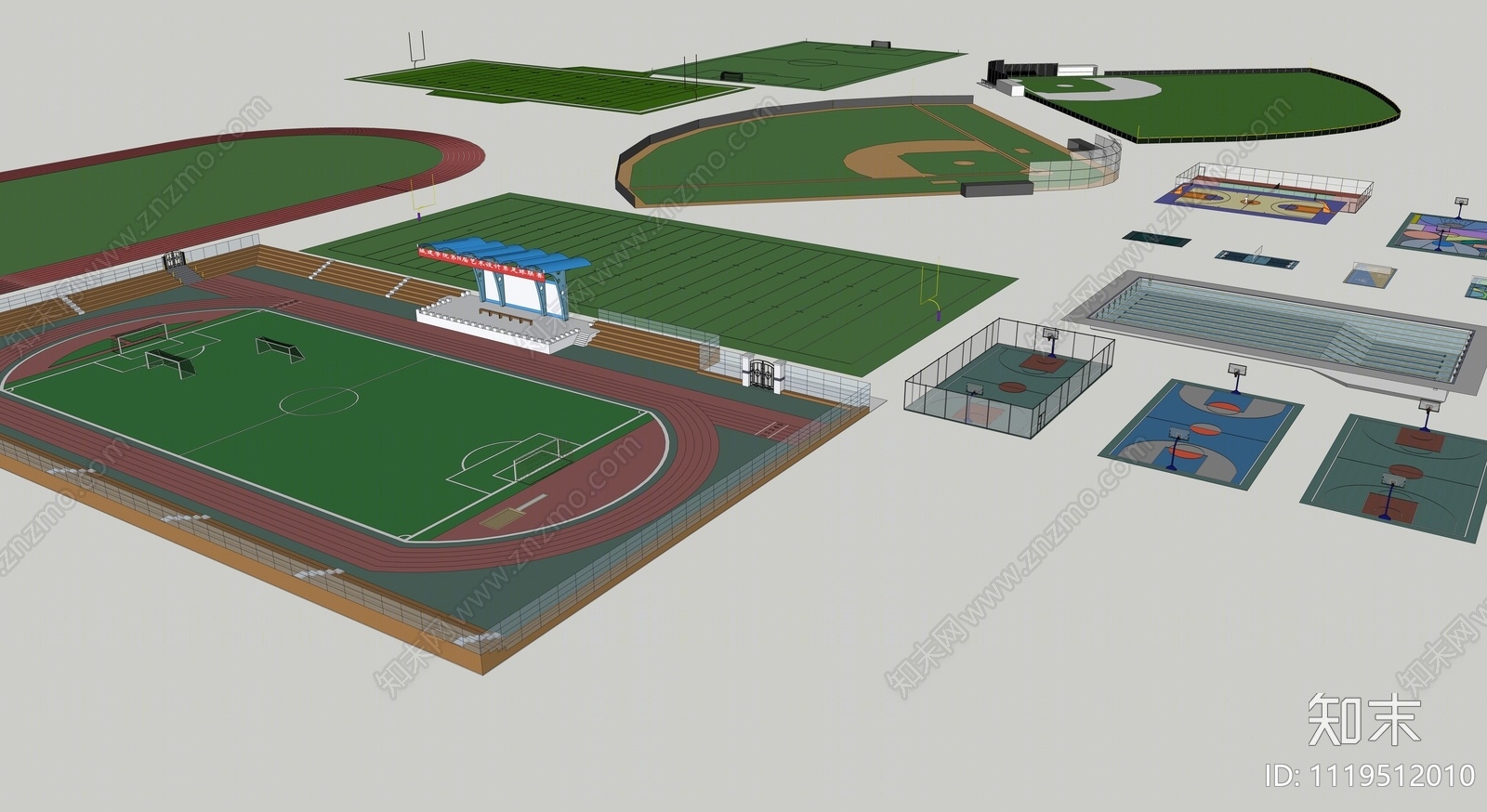 现代运动场SU模型下载【ID:1119512010】