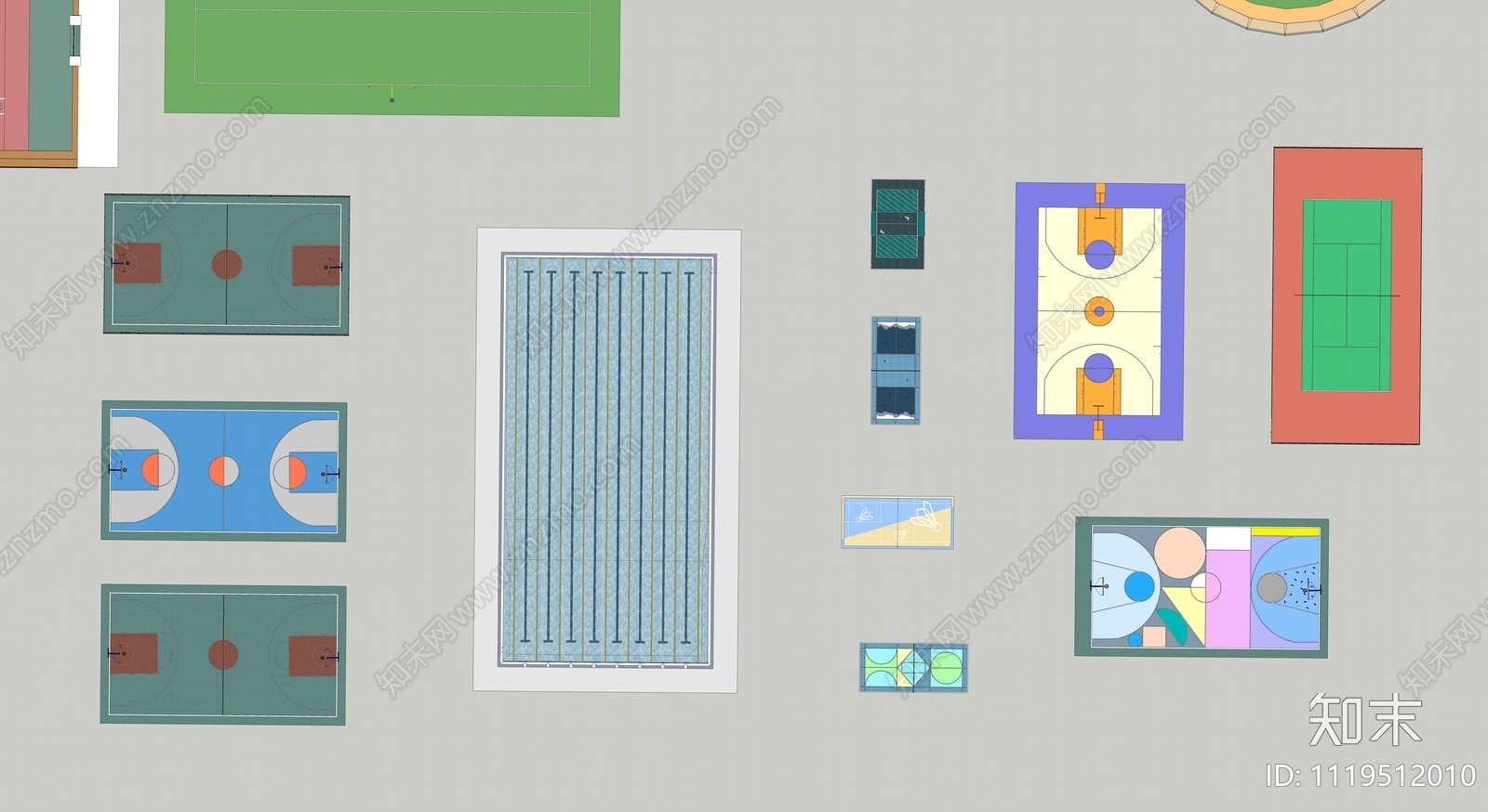 现代运动场SU模型下载【ID:1119512010】
