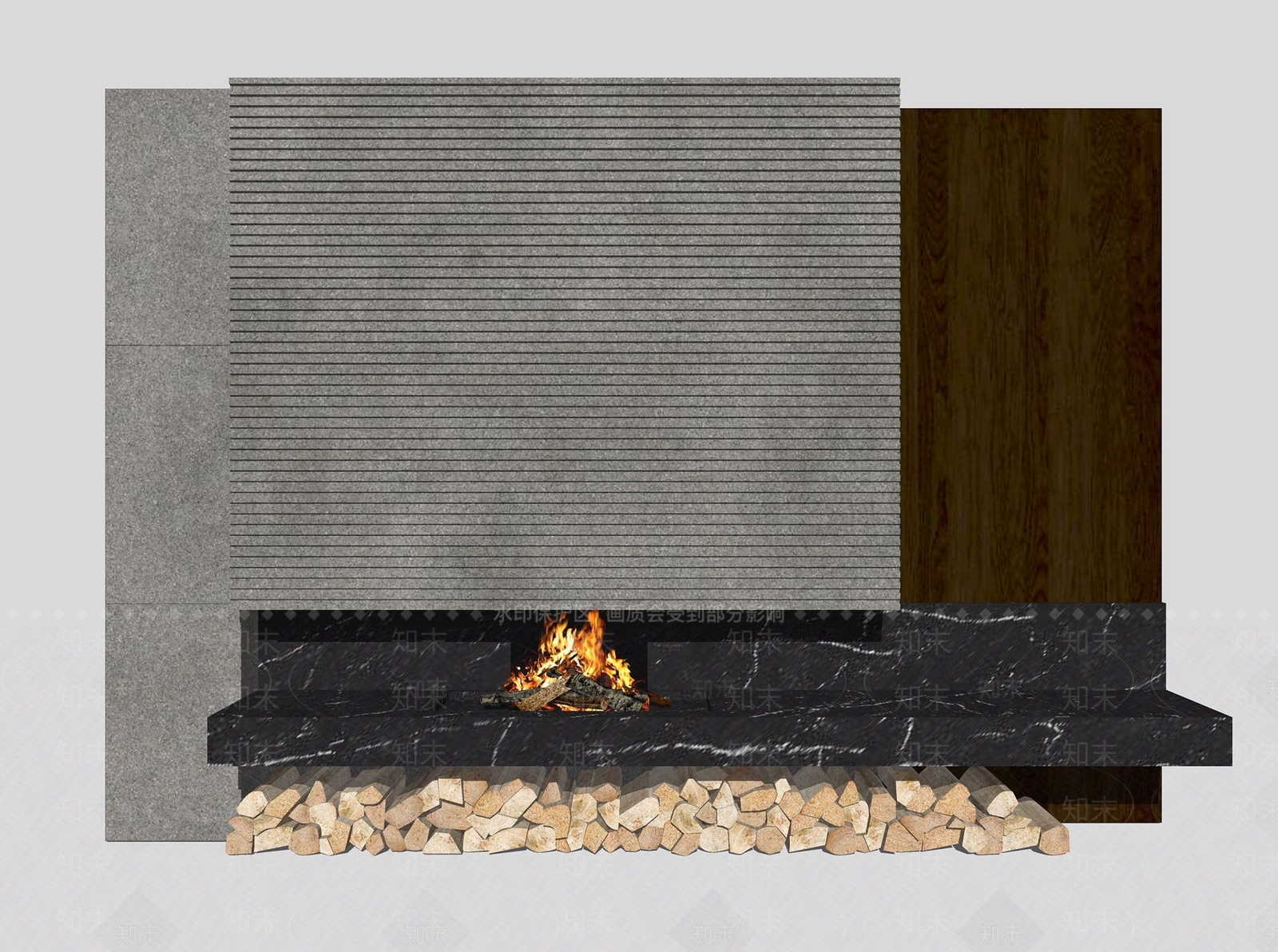 现代壁炉SU模型下载【ID:1119513089】