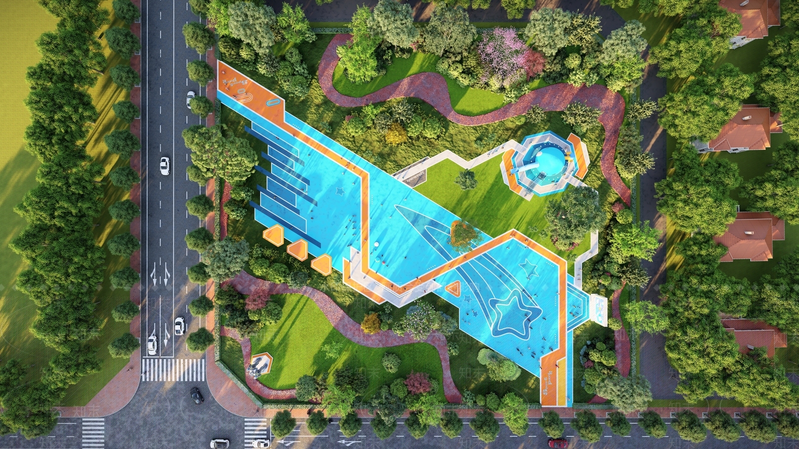 现代口袋公园SU模型下载【ID:1119516868】