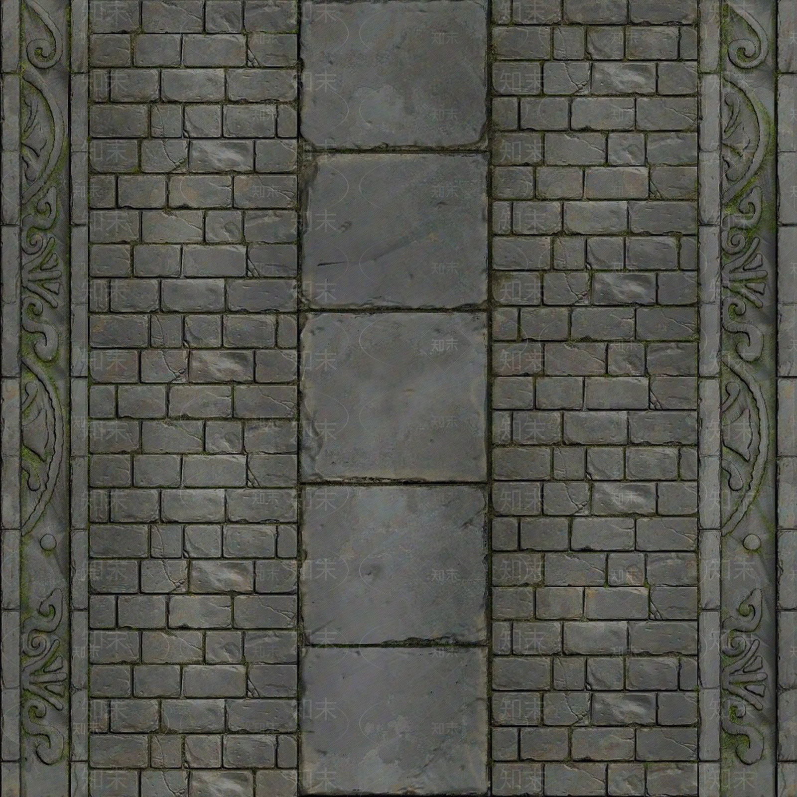 室外复古青砖路面贴图下载【ID:1119522853】