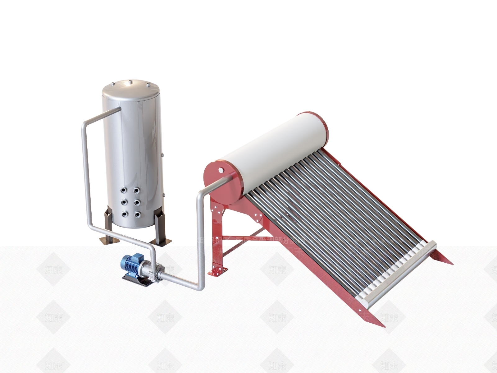 太阳能热水器SU模型下载【ID:1119525311】
