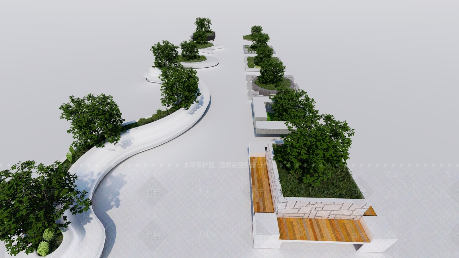 现代景观座椅SU模型下载【ID:1119525575】