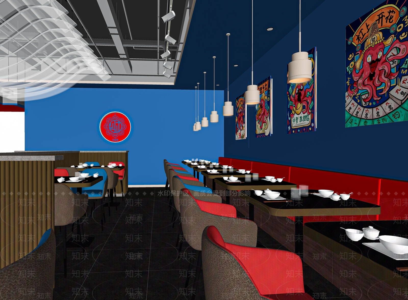现代快餐店SU模型下载【ID:1119548968】