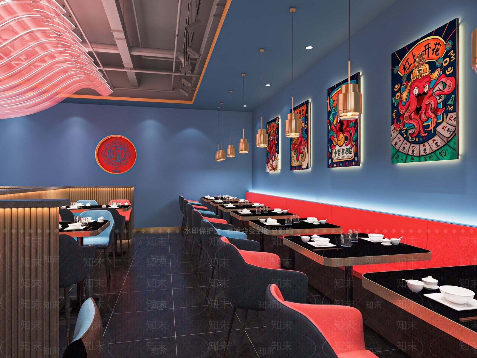 现代快餐店SU模型下载【ID:1119548968】