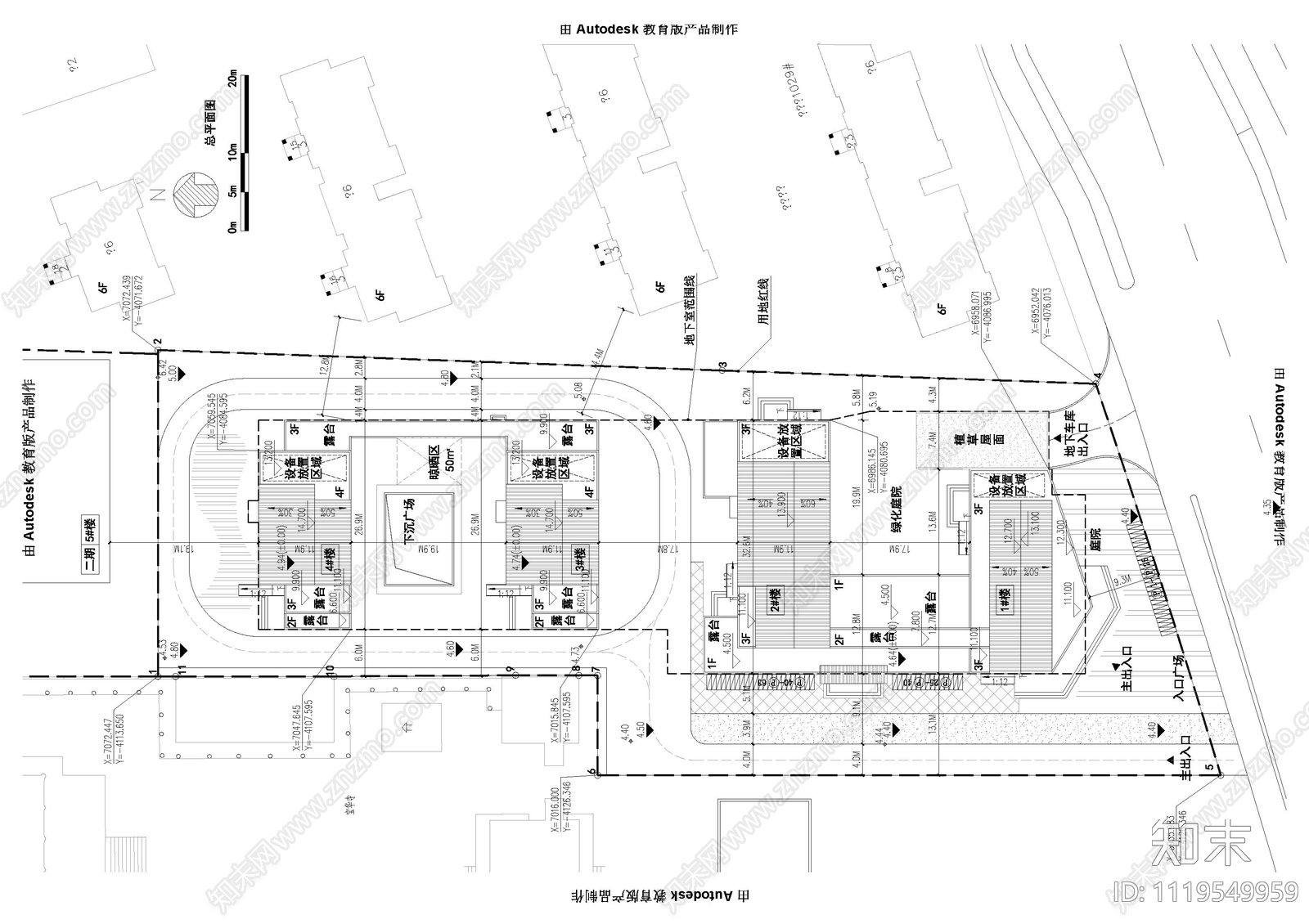 新中式养老院建筑设计施工图cad施工图下载【ID:1119549959】