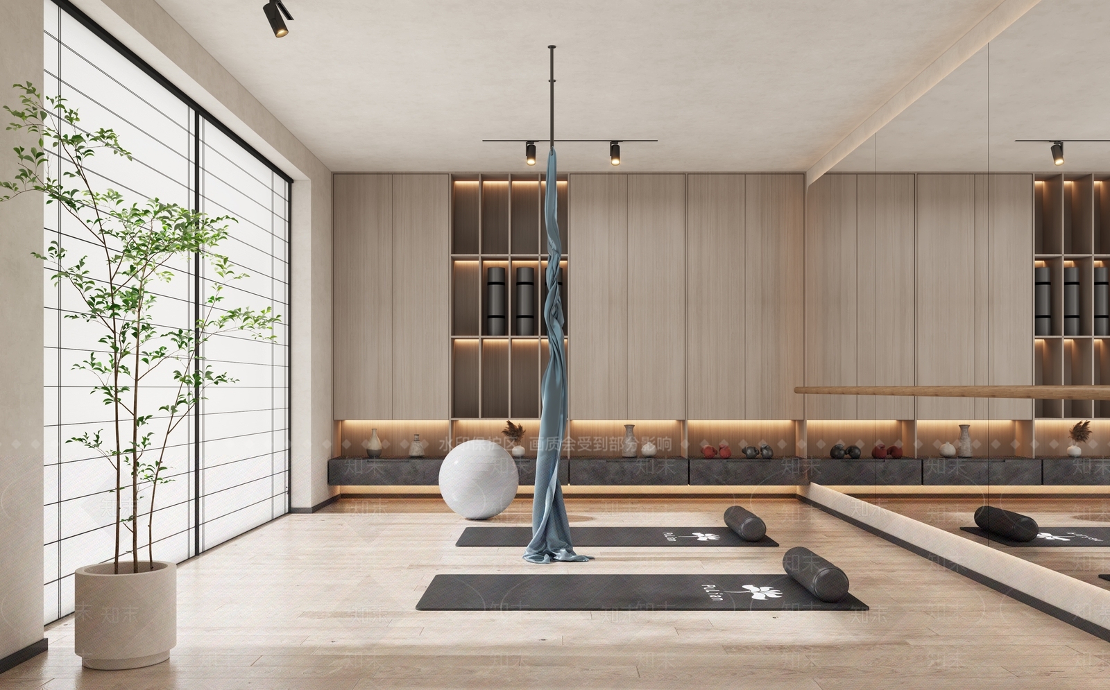现代瑜伽室3D模型下载【ID:1119553417】