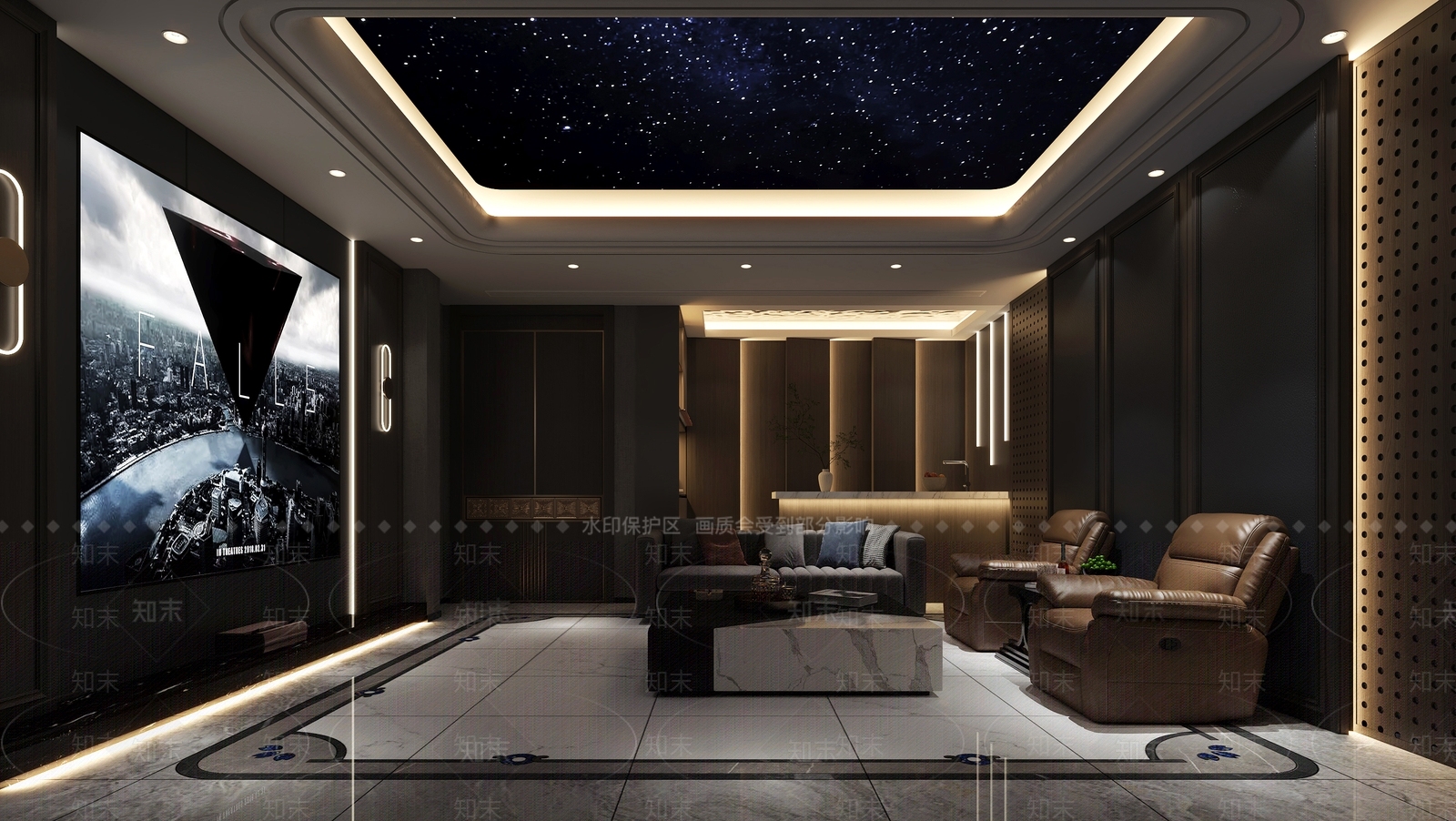 现代影音室3D模型下载【ID:1119554959】