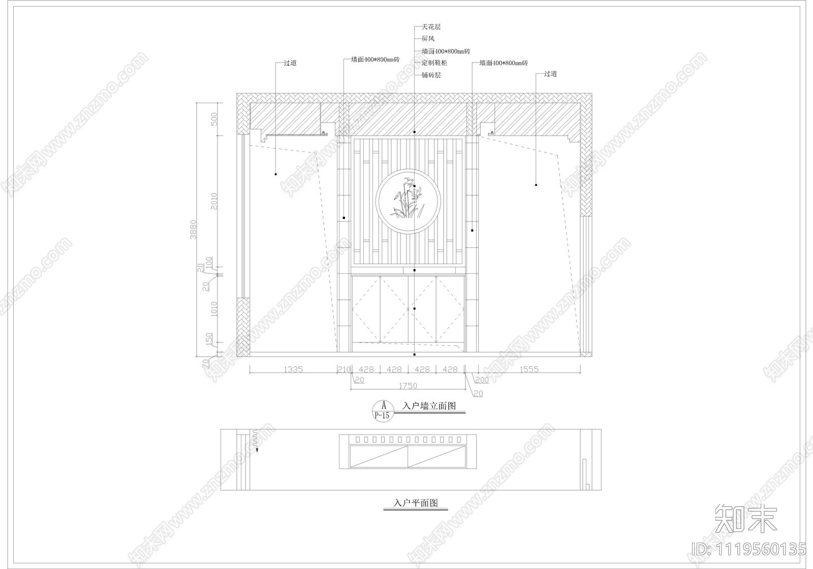 三层现代简约轻奢风格乡村别墅施工图cad施工图下载【ID:1119560135】