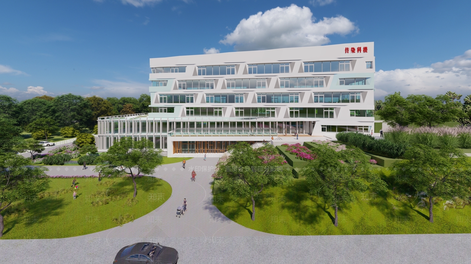 现代医疗建筑SU模型下载【ID:1120673732】