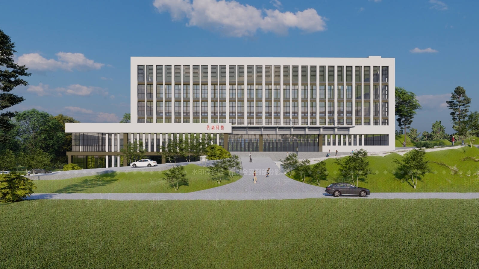 现代医疗建筑SU模型下载【ID:1120673533】