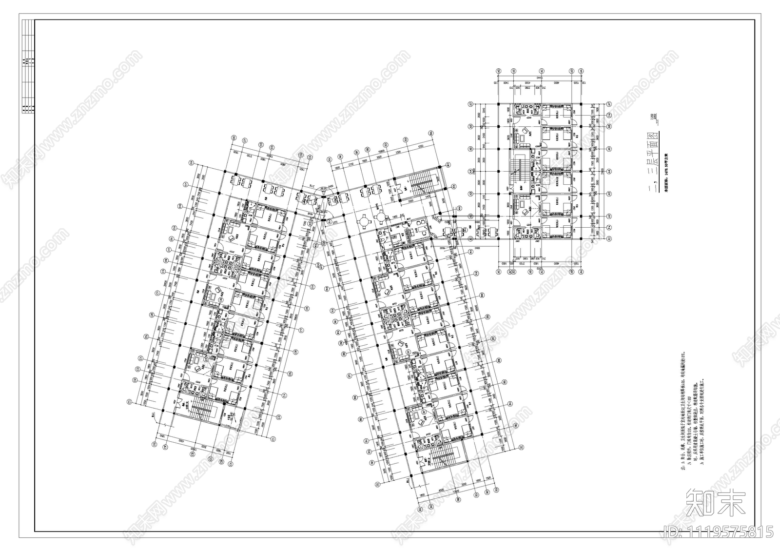 田园风格养老院建筑施工图cad施工图下载【ID:1119575815】