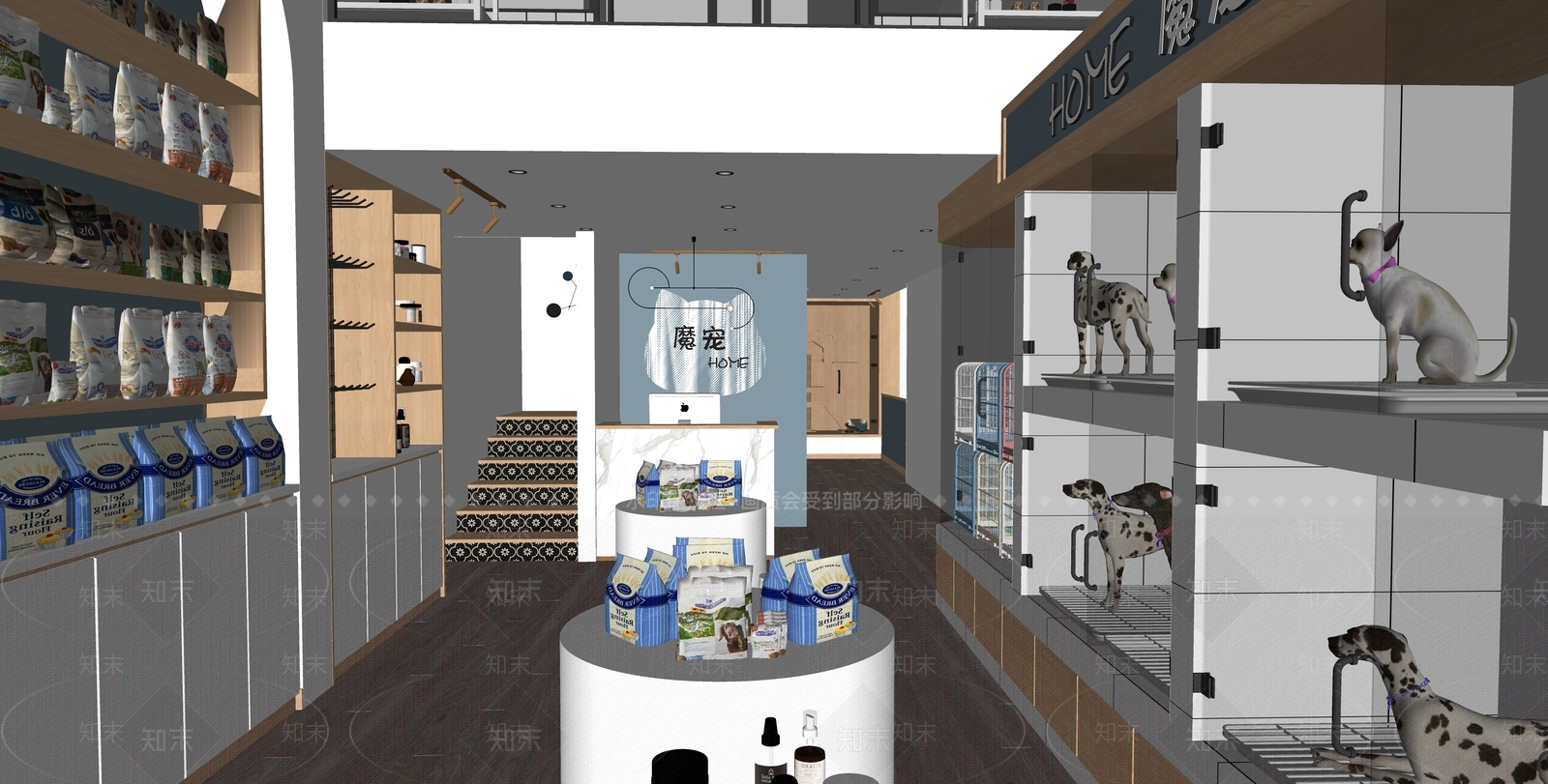 现代宠物店SU模型下载【ID:1119589061】