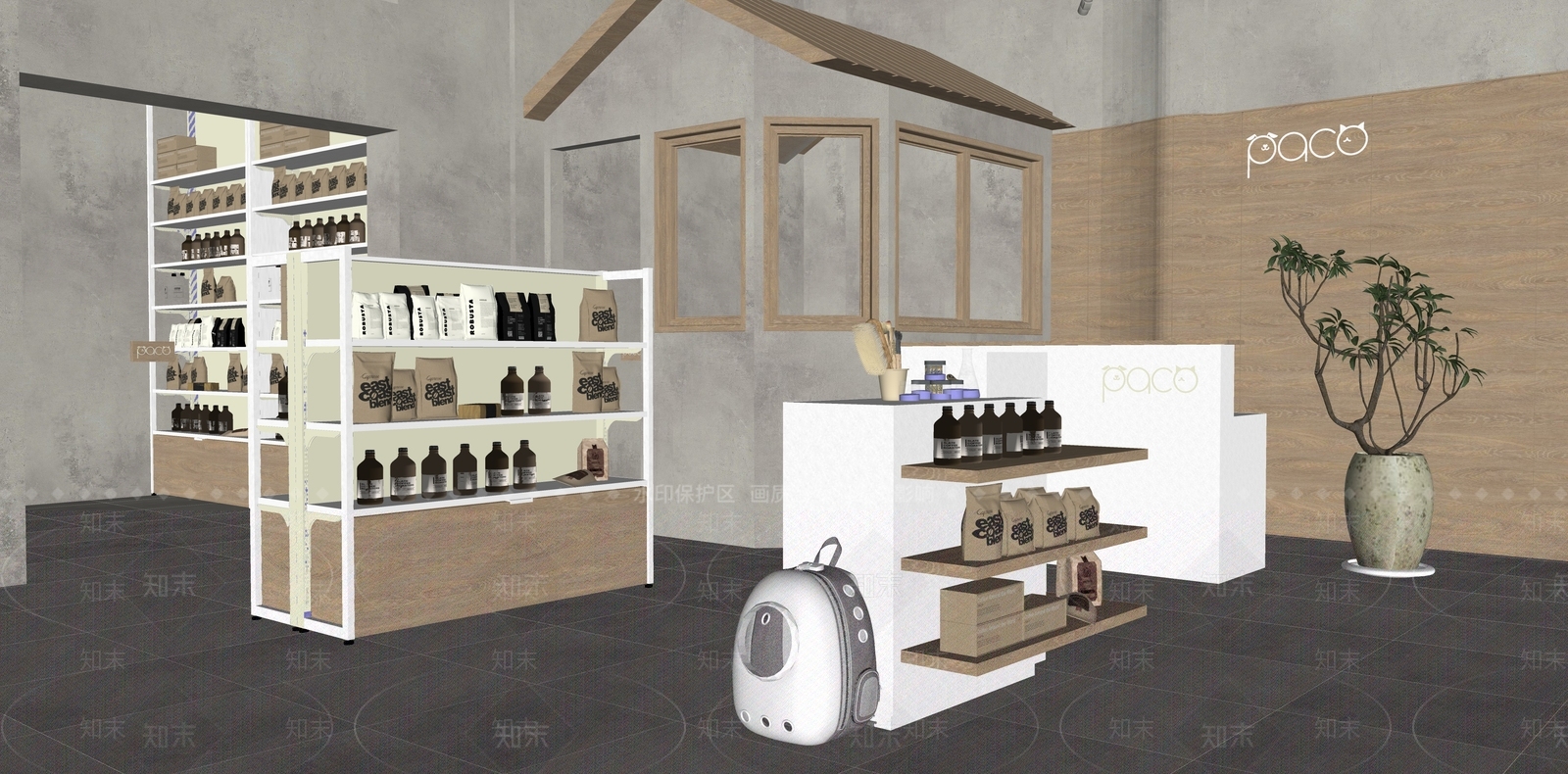 现代宠物店SU模型下载【ID:1119589670】
