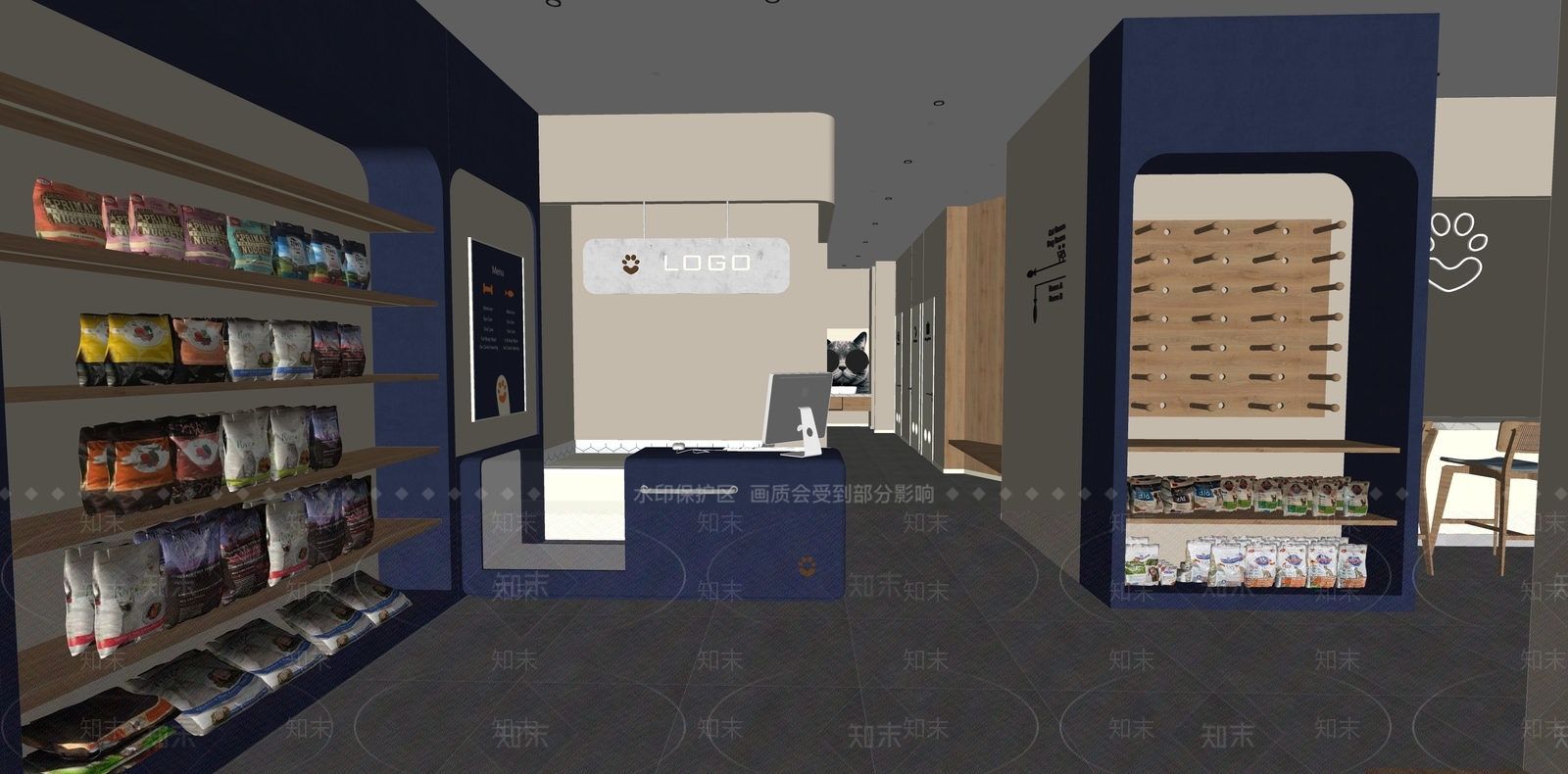 现代宠物店SU模型下载【ID:1119592065】