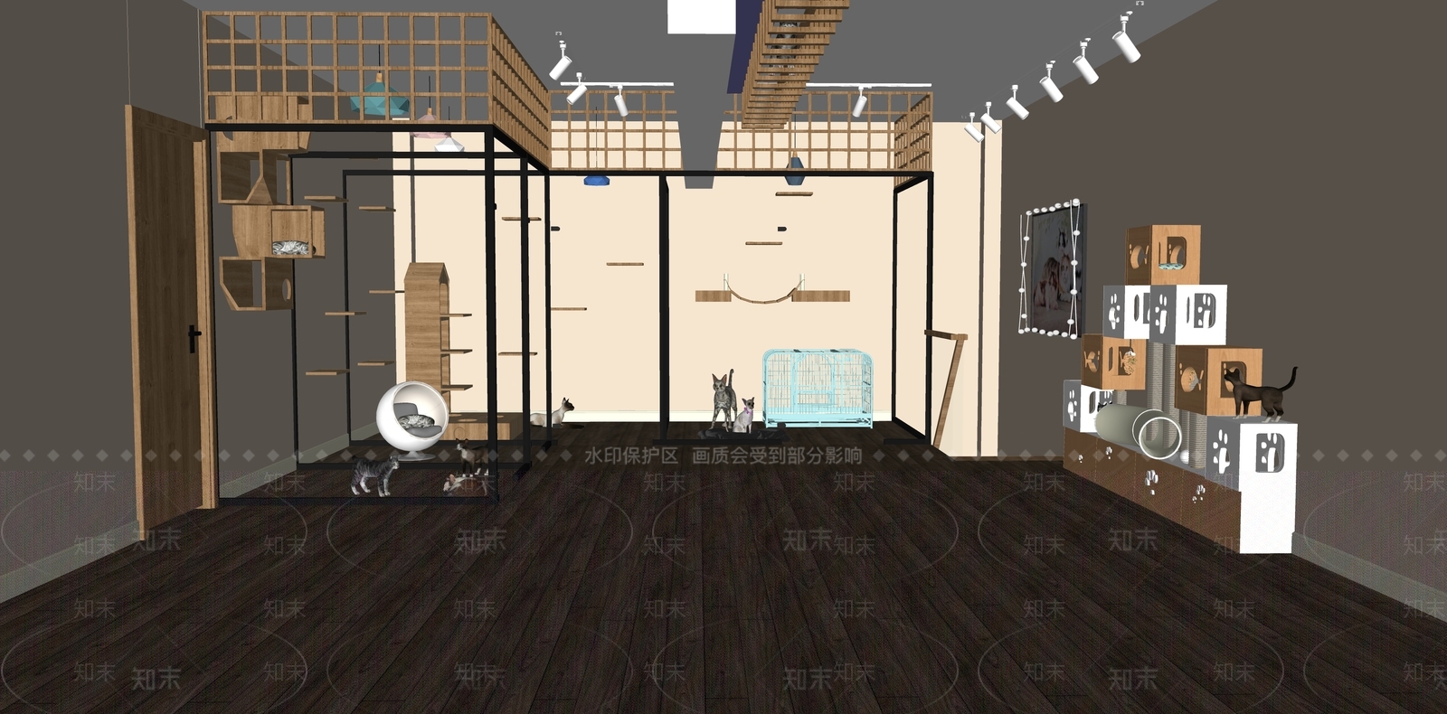 现代宠物店SU模型下载【ID:1119593105】
