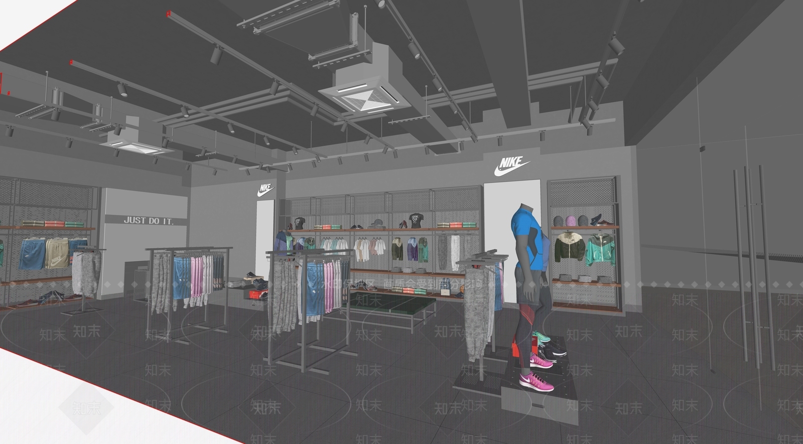 现代服装箱包店SU模型下载【ID:1119913297】