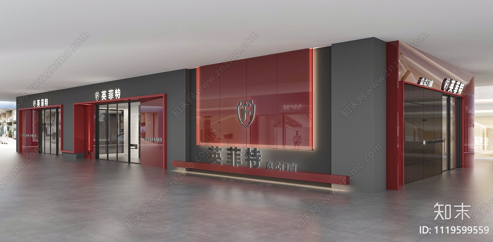 现代门窗展厅3D模型下载【ID:1119599559】