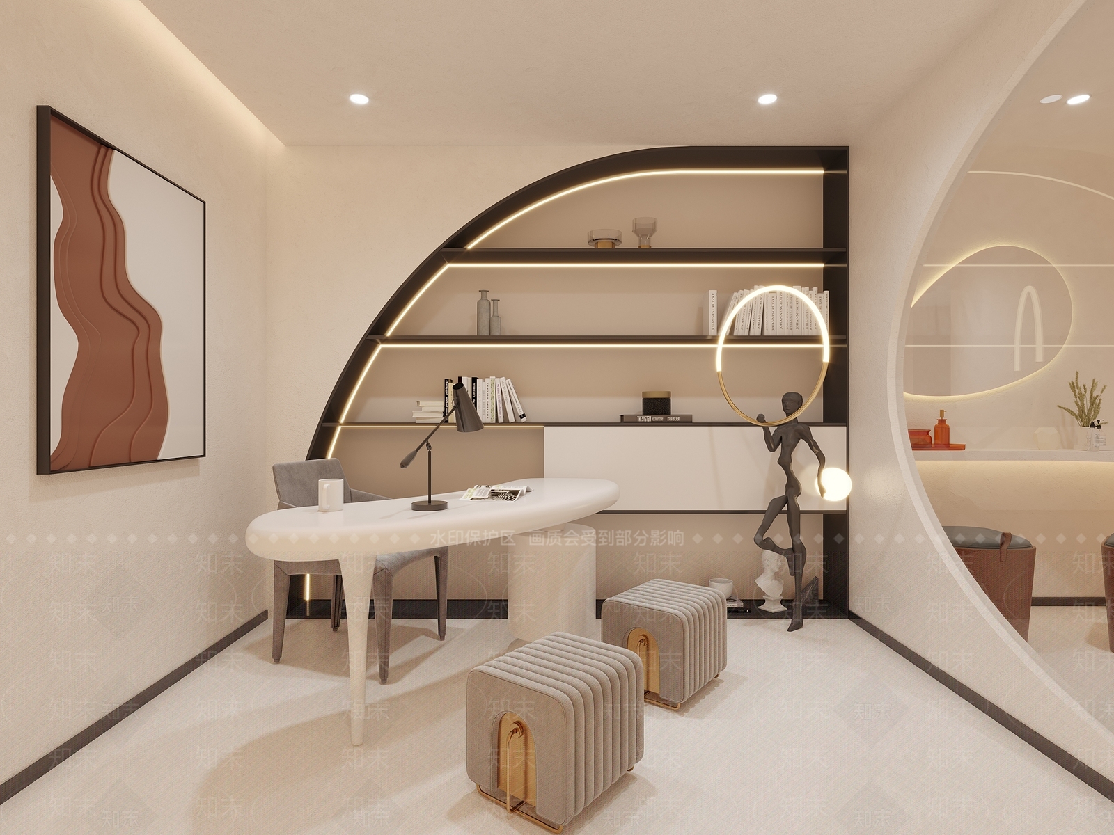 侘寂美容SPA店3D模型下载【ID:1119602910】