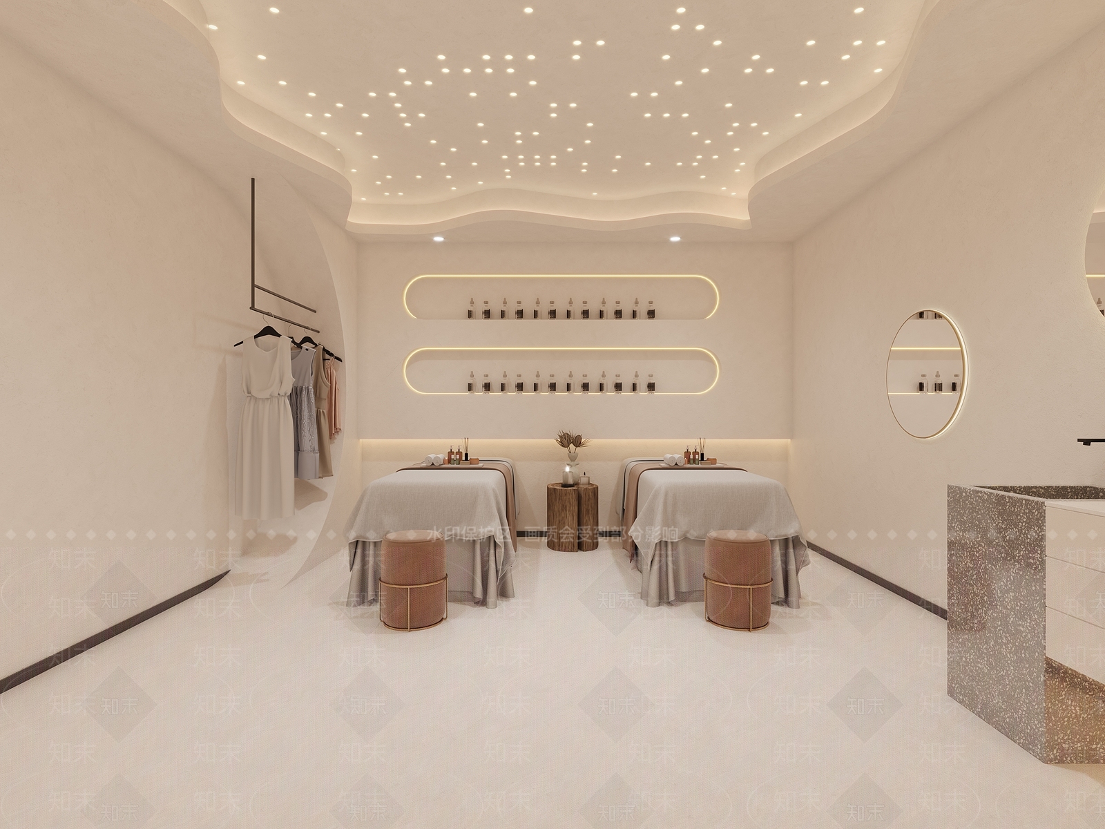 侘寂美容SPA店3D模型下载【ID:1119602910】