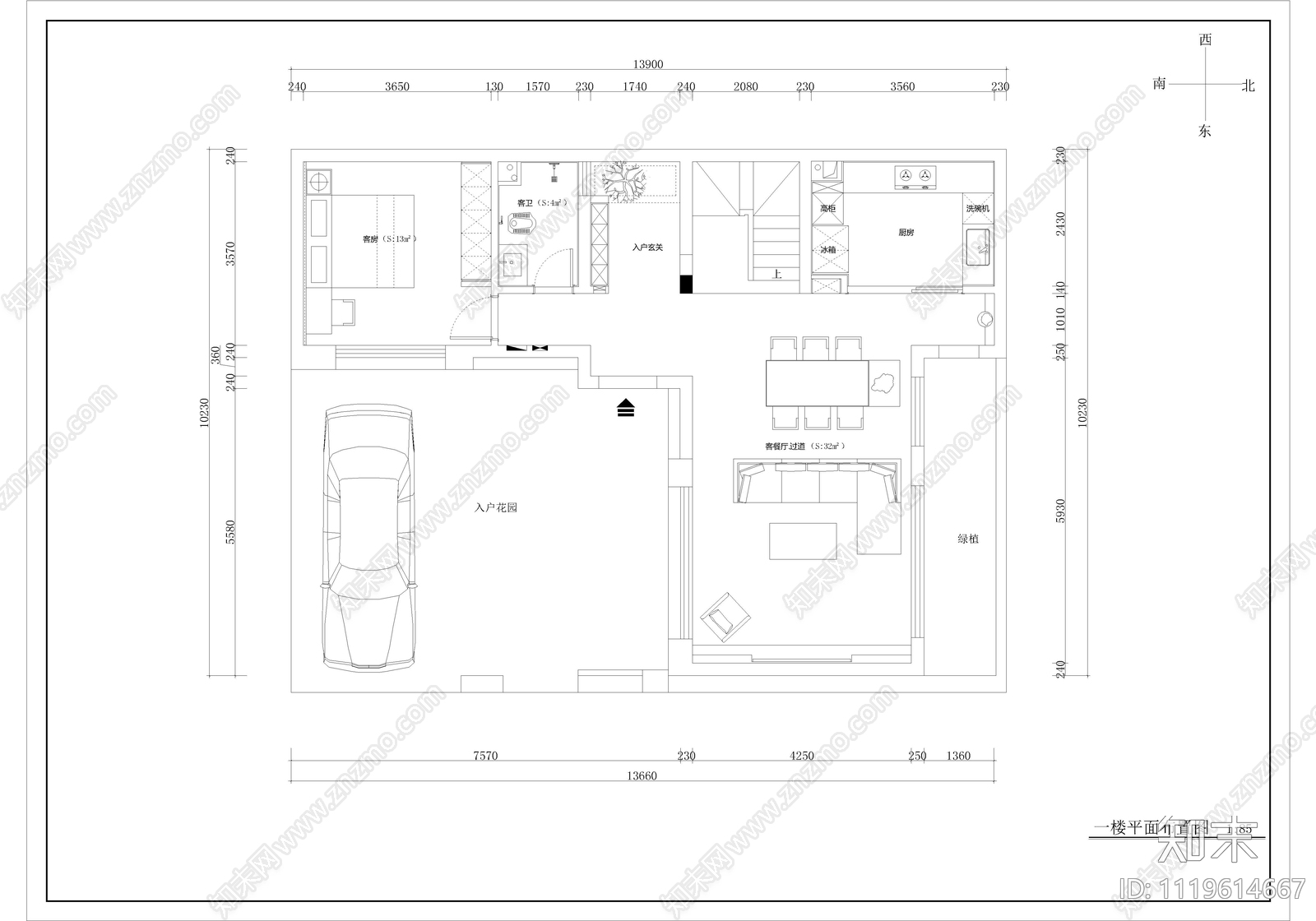 现代简约三层轻奢风格别墅建筑设计施工图cad施工图下载【ID:1119614667】