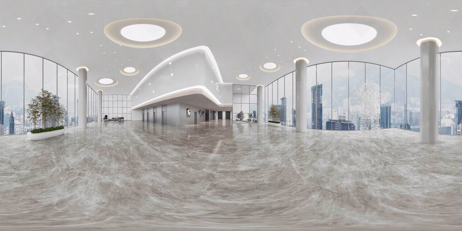 高层大堂室内HDR贴图下载【ID:1119637151】